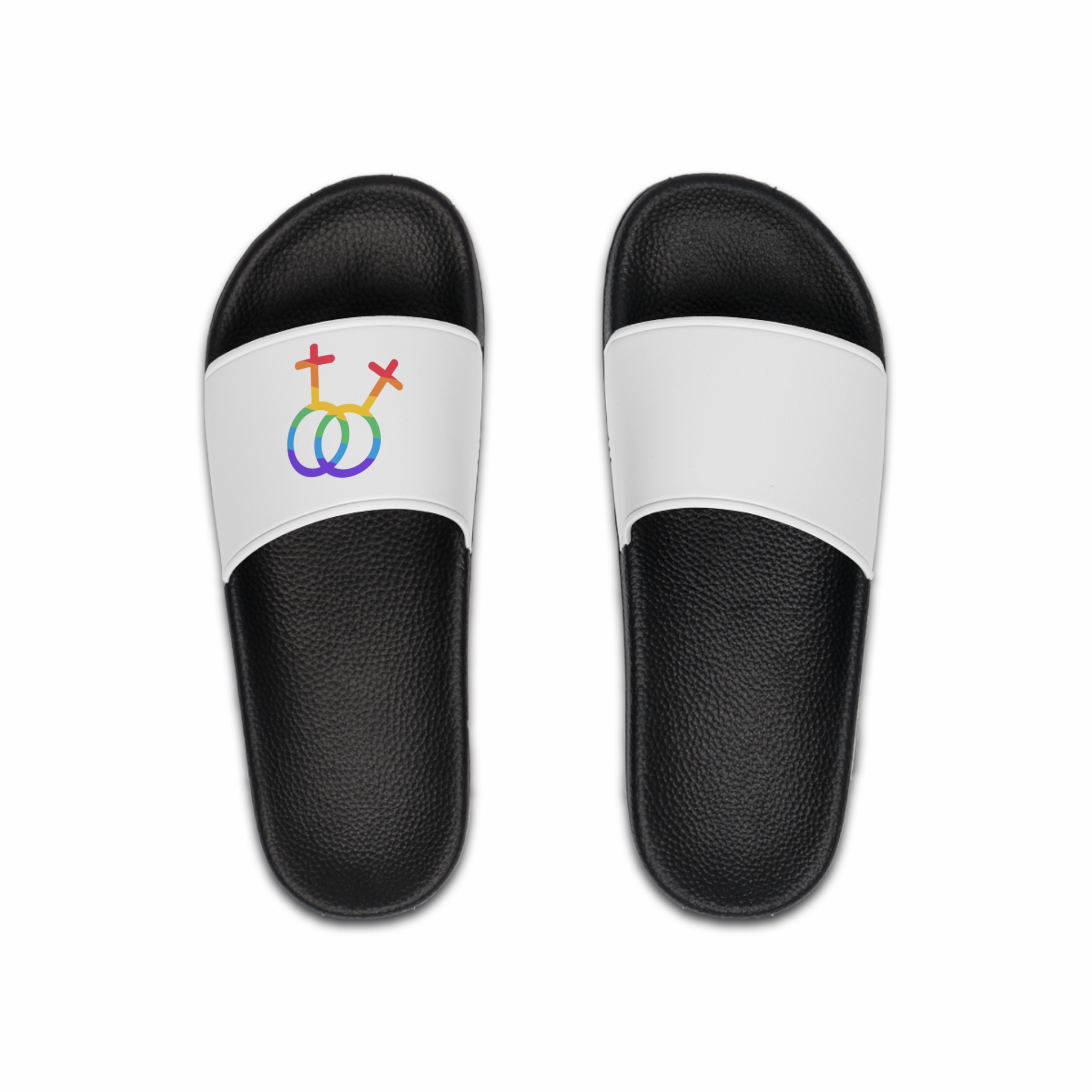 Gay Symbol Lgbtq Pride Colors Vector Illustration Mens Slide Sandals