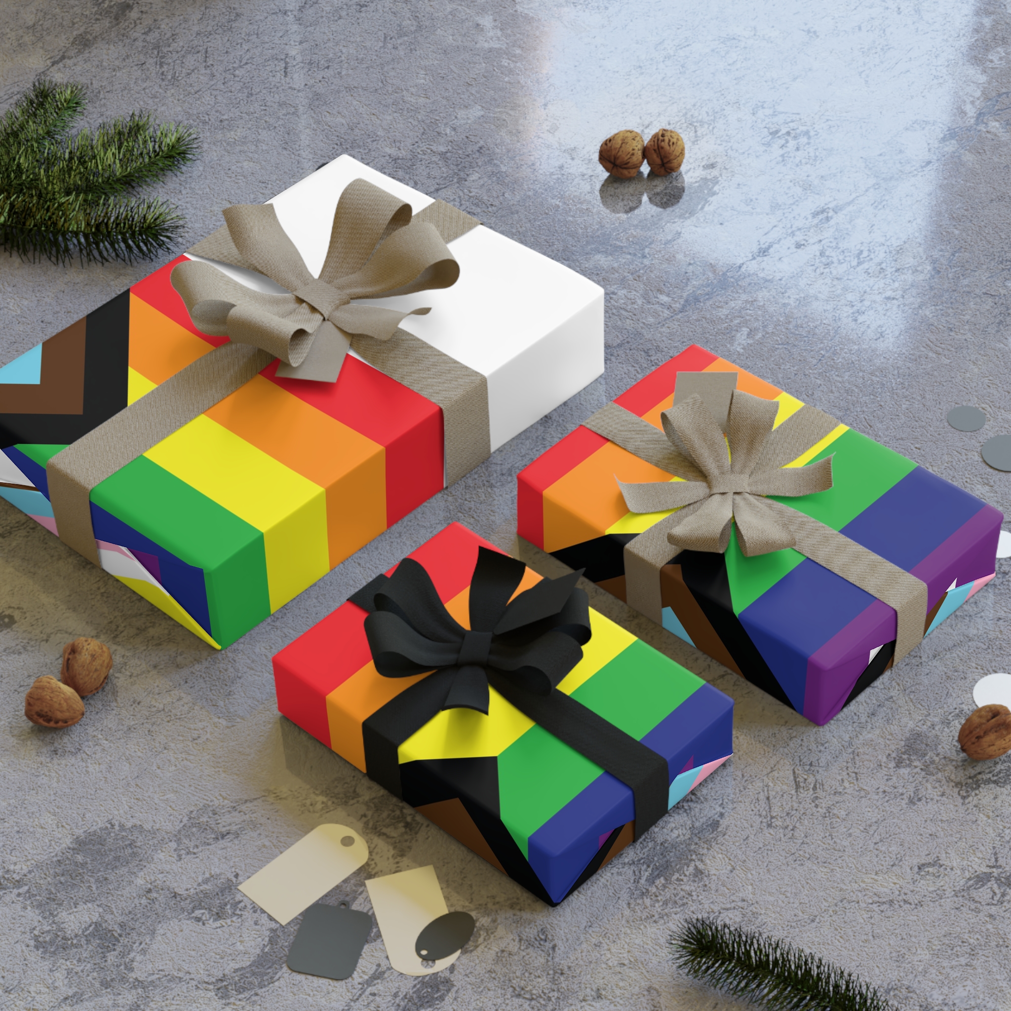 Illustration Rainbow Flag Art Vector Gift Wrapping Paper Rolls 1pc - Image 8