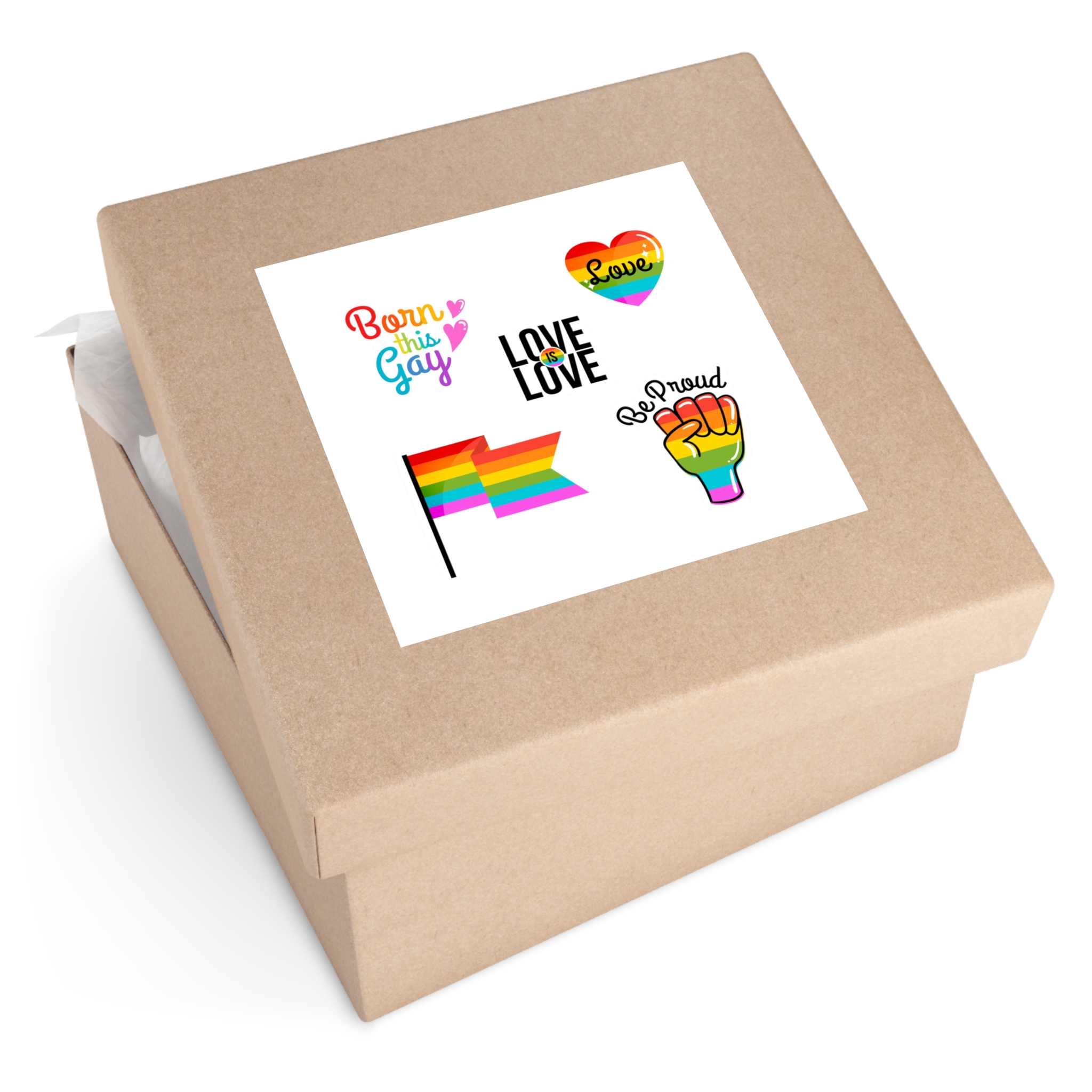 Pride Day Badges With Flag Collection Laminate Stickers Square - Image 51