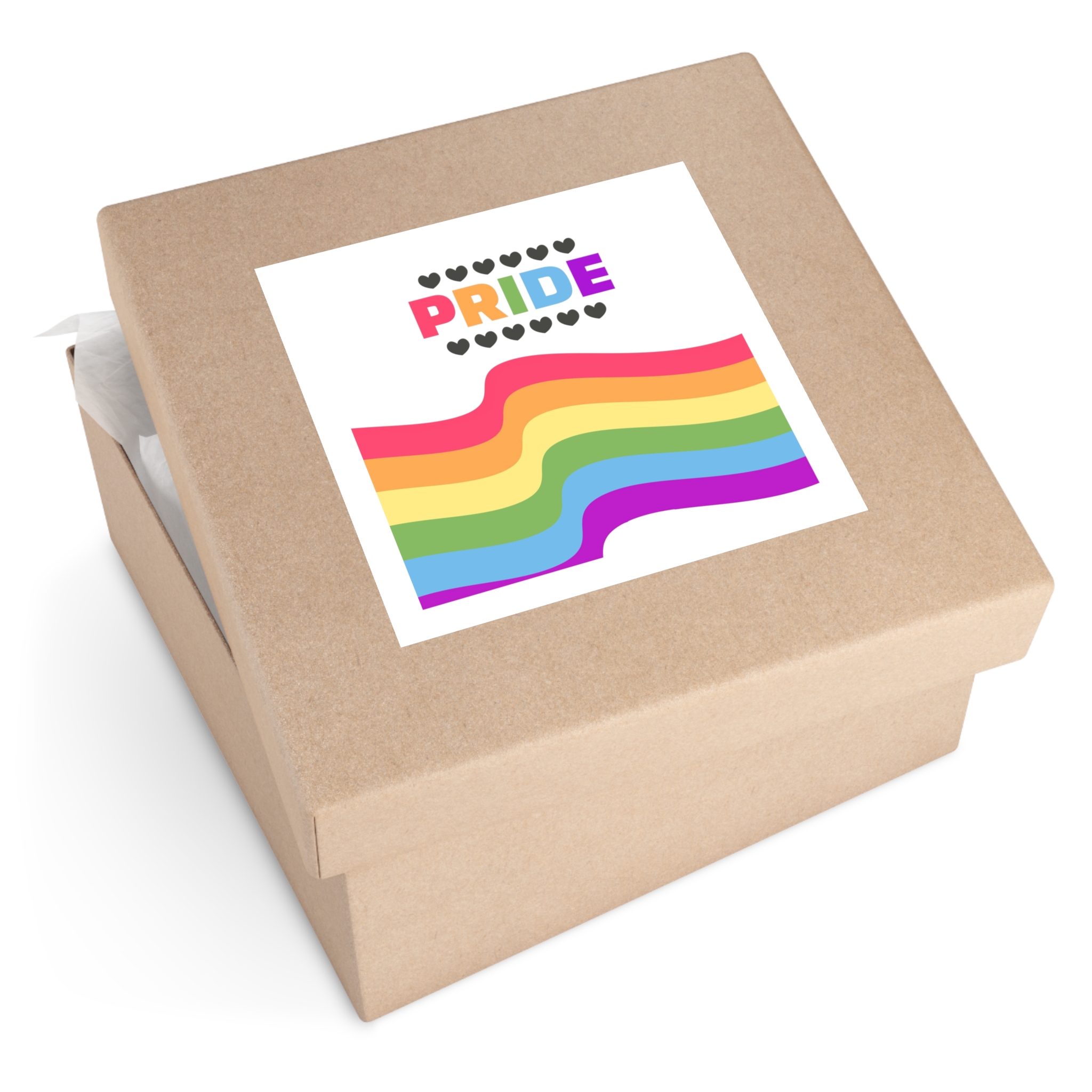 Pride Background With Flag Lgbtq Pride Laminate Stickers Square - Image 51