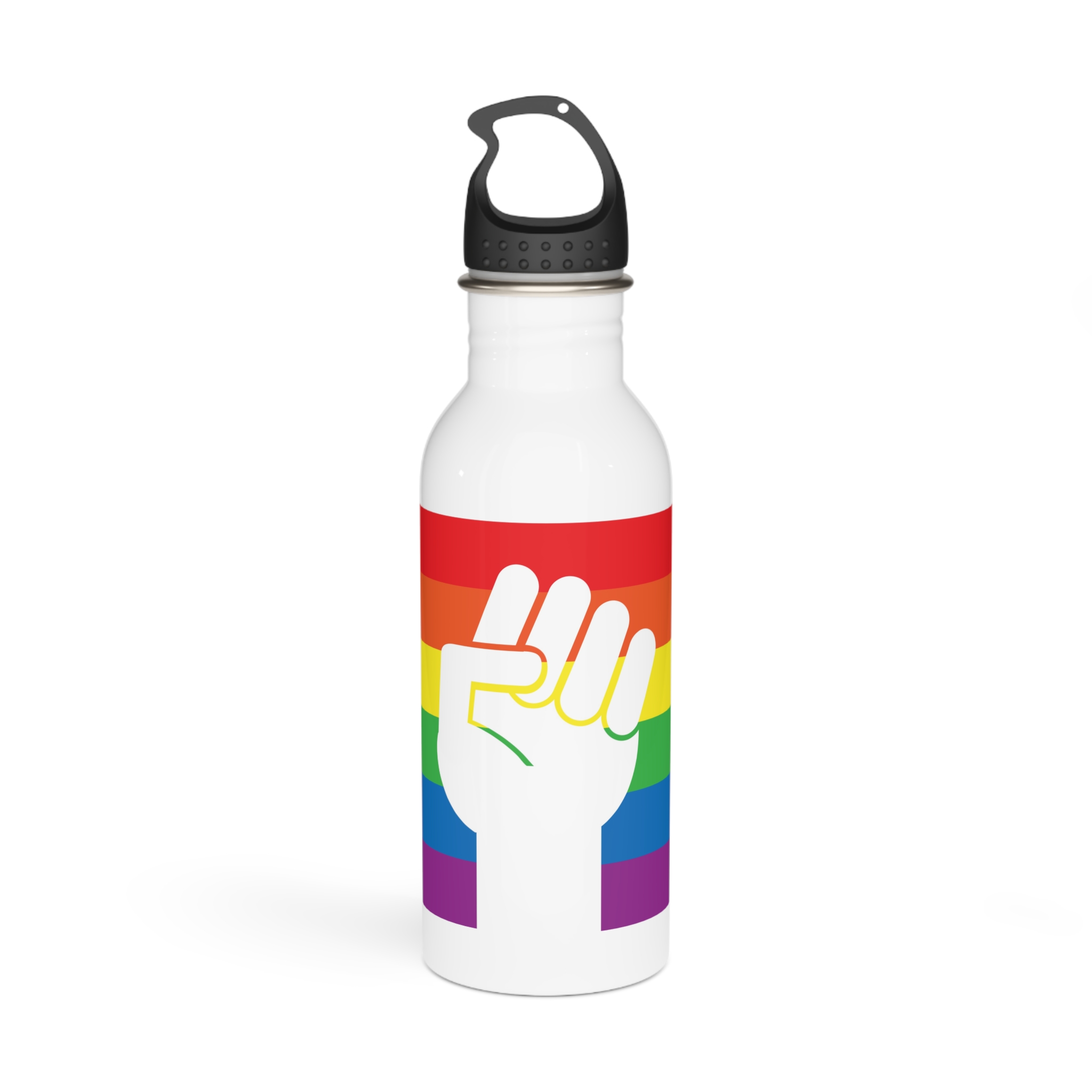 Lgbt Hand Flat Stainless Steel Water Bottle