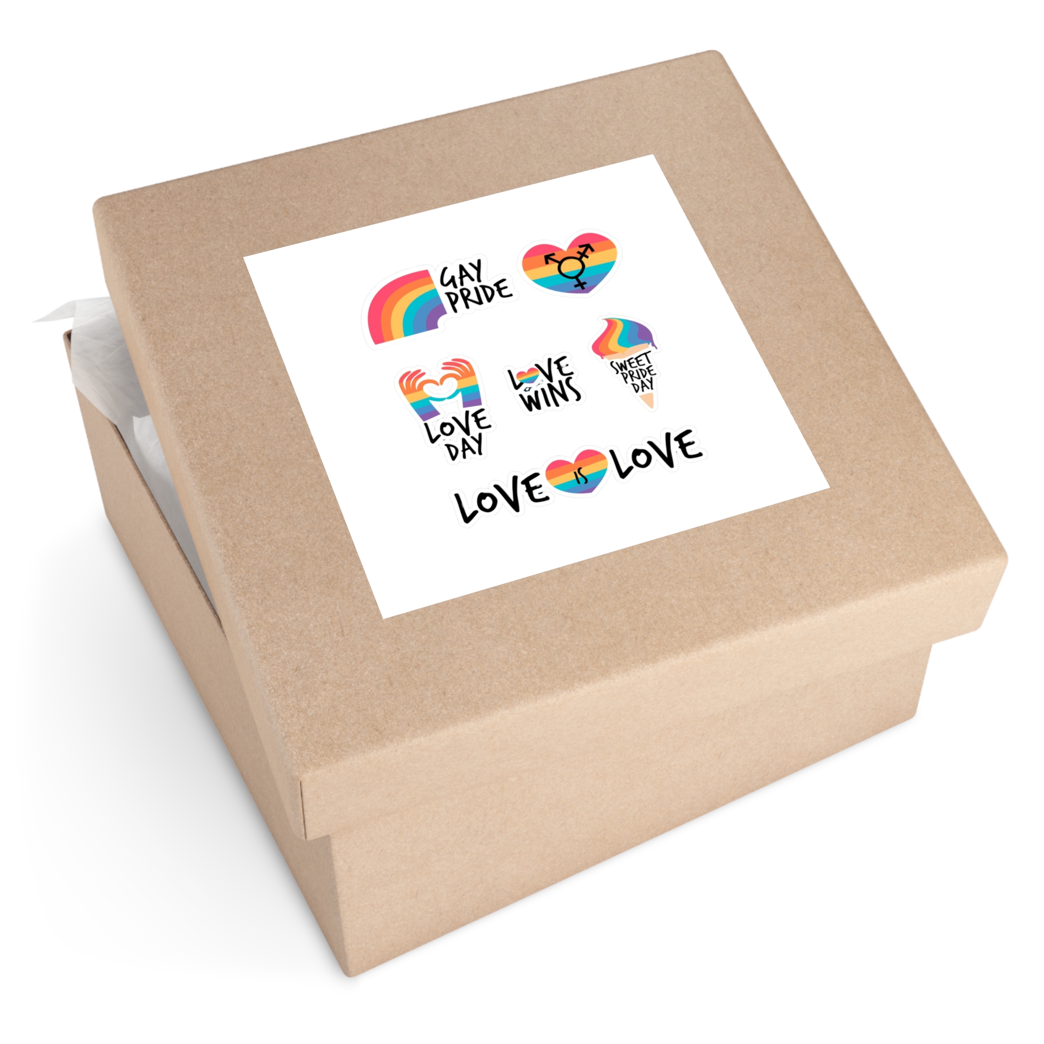 Pride Day Label Pack Theme Laminate Stickers Square - Image 51