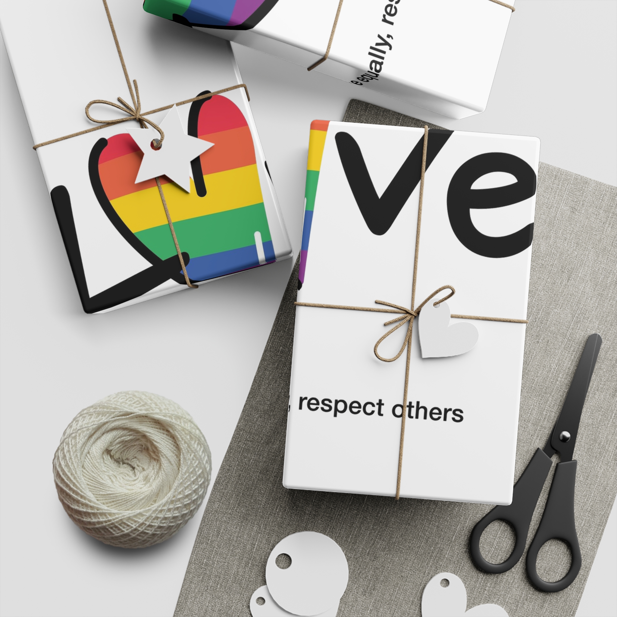Love Letter Pride Rainbow Lettering Text Writing Pattern Freedom Love Heart Homo Colors Flag Parade(1) (1) Gift Wrapping Paper Sheets 1pc - Image 2