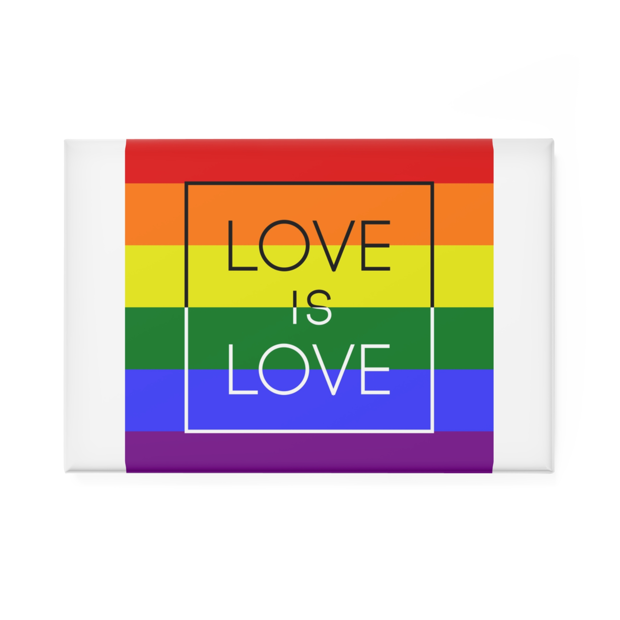 Lgbt Card Text Love Is Love Background Flag Colors Vector Illustration Button Magnet Rectangle 1 And 10 Pcs - Image 5