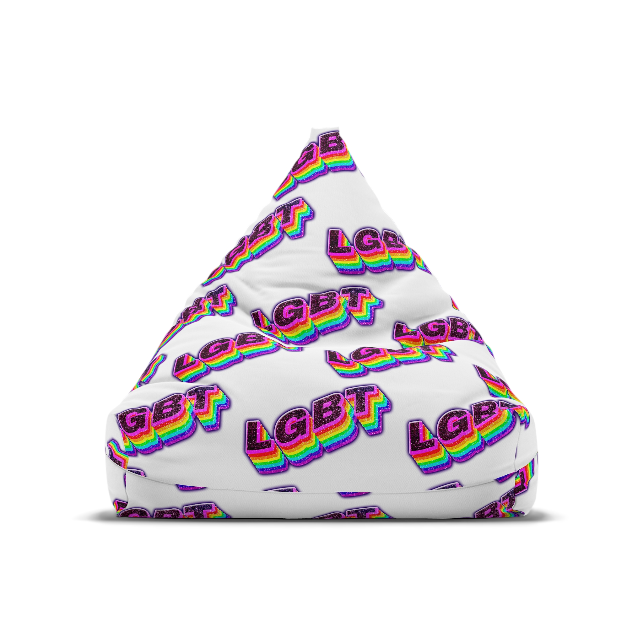 Png Word Lgbt Rainbow Typography Bean Bag Chair Cover - Image 5