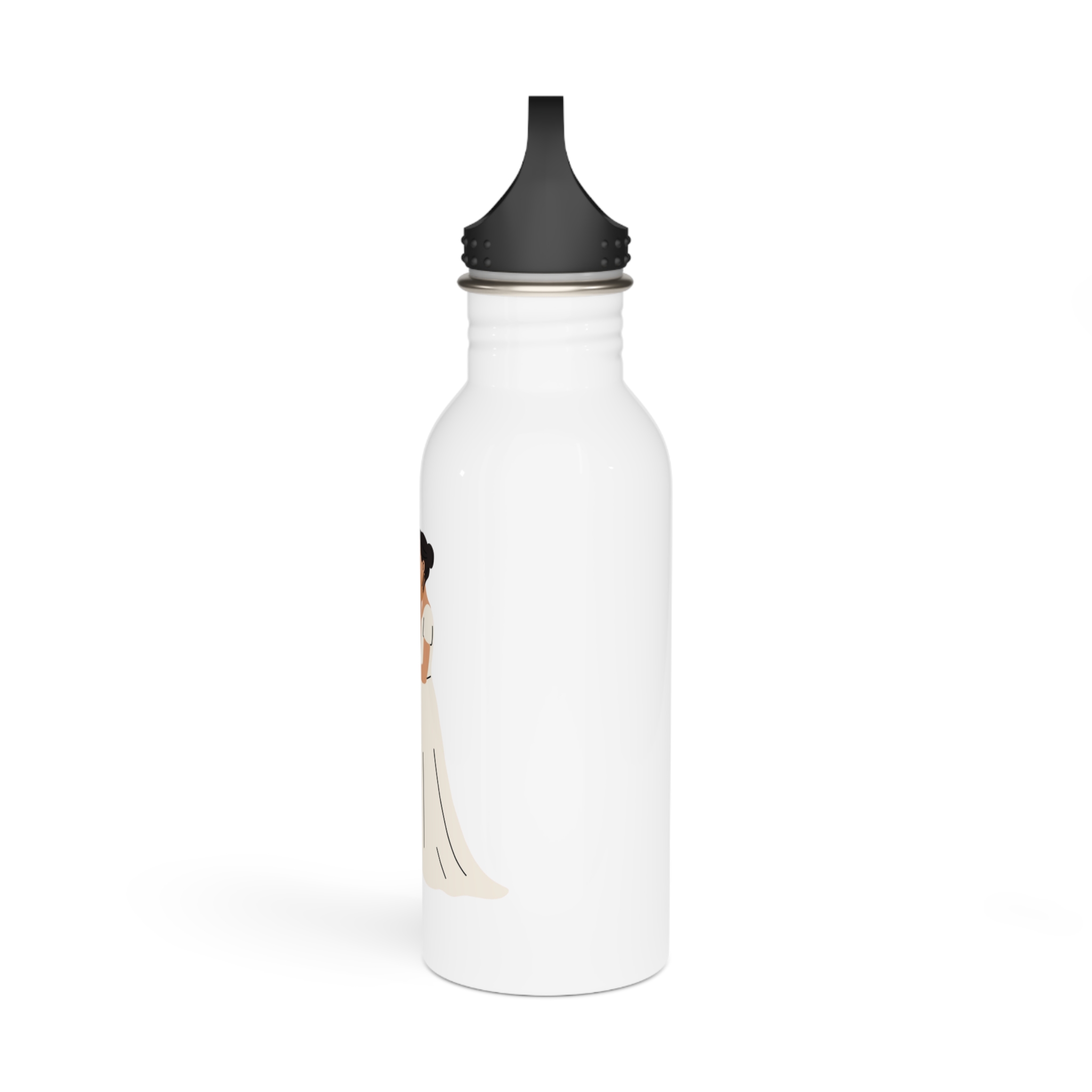 Romantic Lesbian Couple Kissing Wedding Dresses Stainless Steel Water Bottle - Image 4