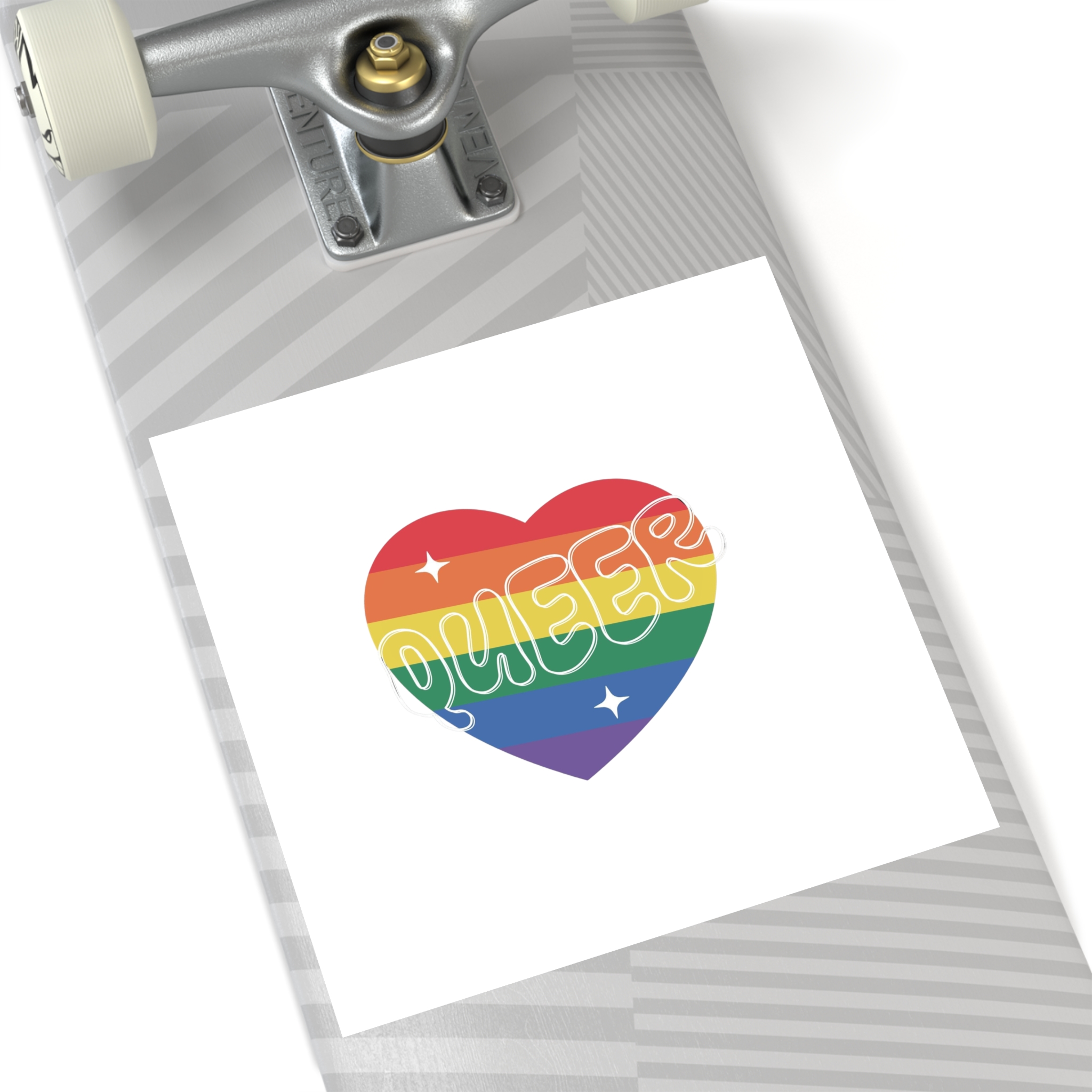 Queer Pride Heart Laminate Stickers Square - Image 64