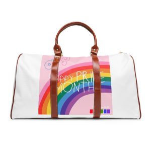 Cute Simple Banner Pride Month Symbols Pride Month With Lgbtq Flag Colours Waterproof Travel Bag