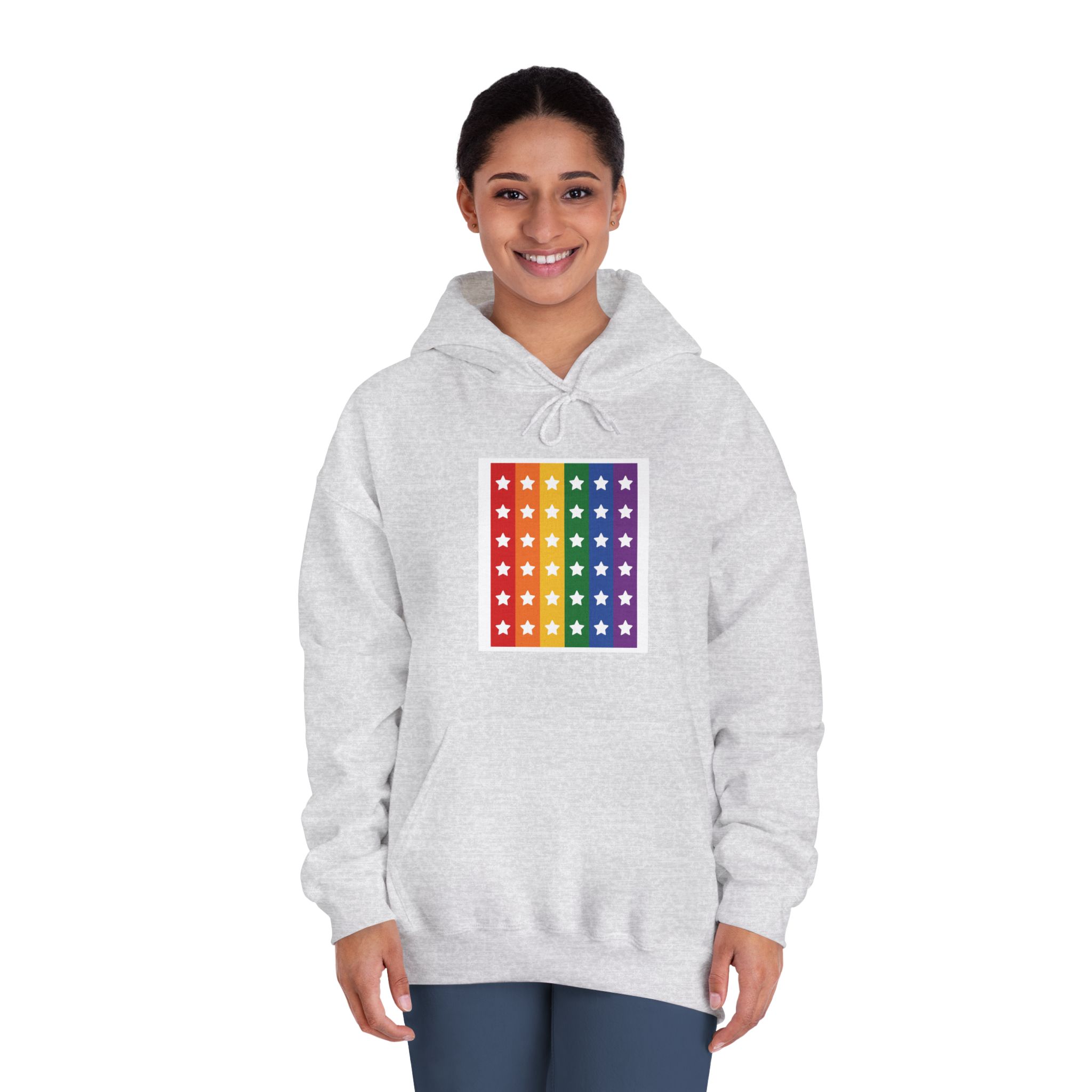 Lgbt Pride Month June Lesbian Gay Bisexual Transgender Lgbtq Flag Rainbow Vector(3) (1) Unisex Dryblend Hooded Sweatshirt - Image 8