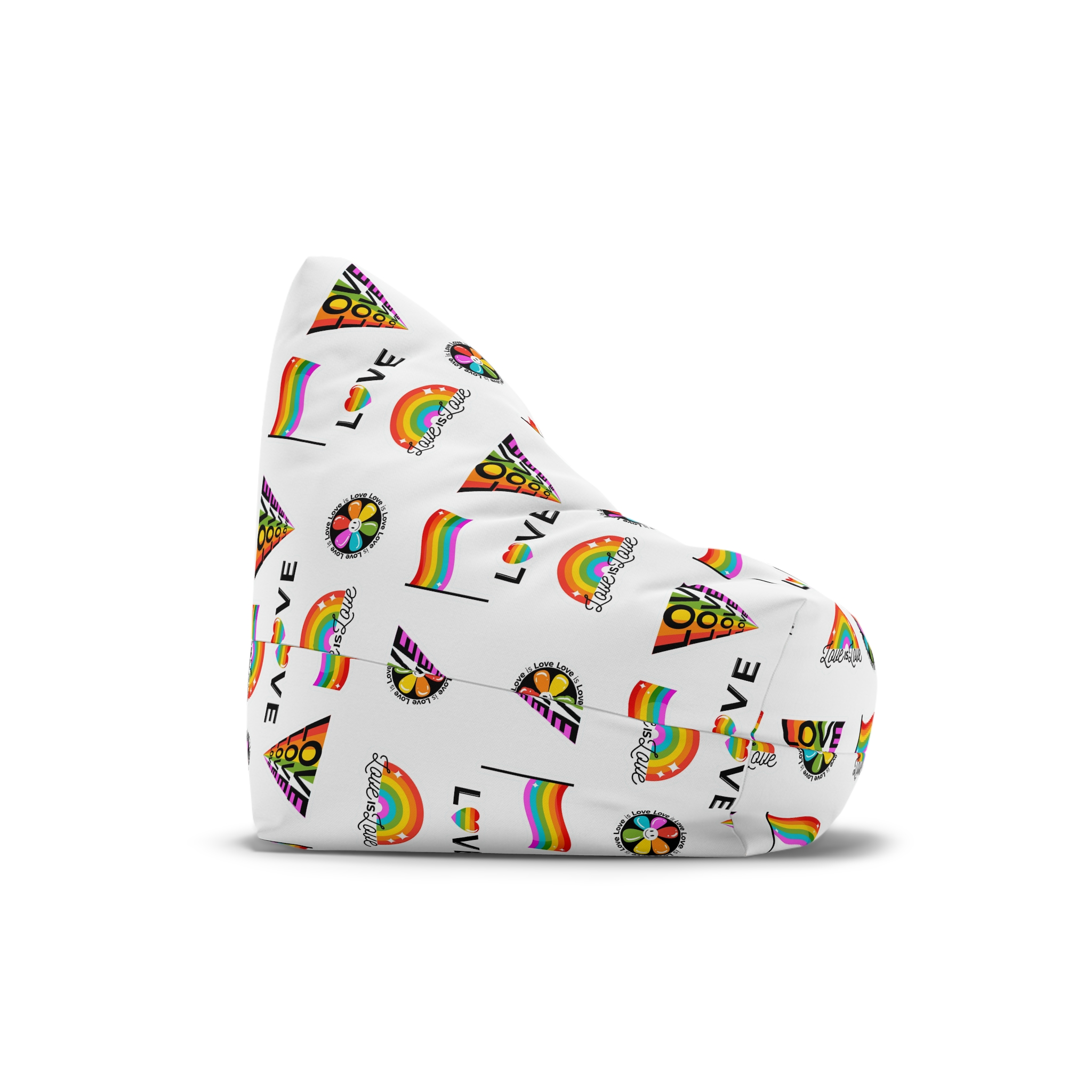 Pride Day Badges With Flag Bean Bag Chair Cover - Image 3