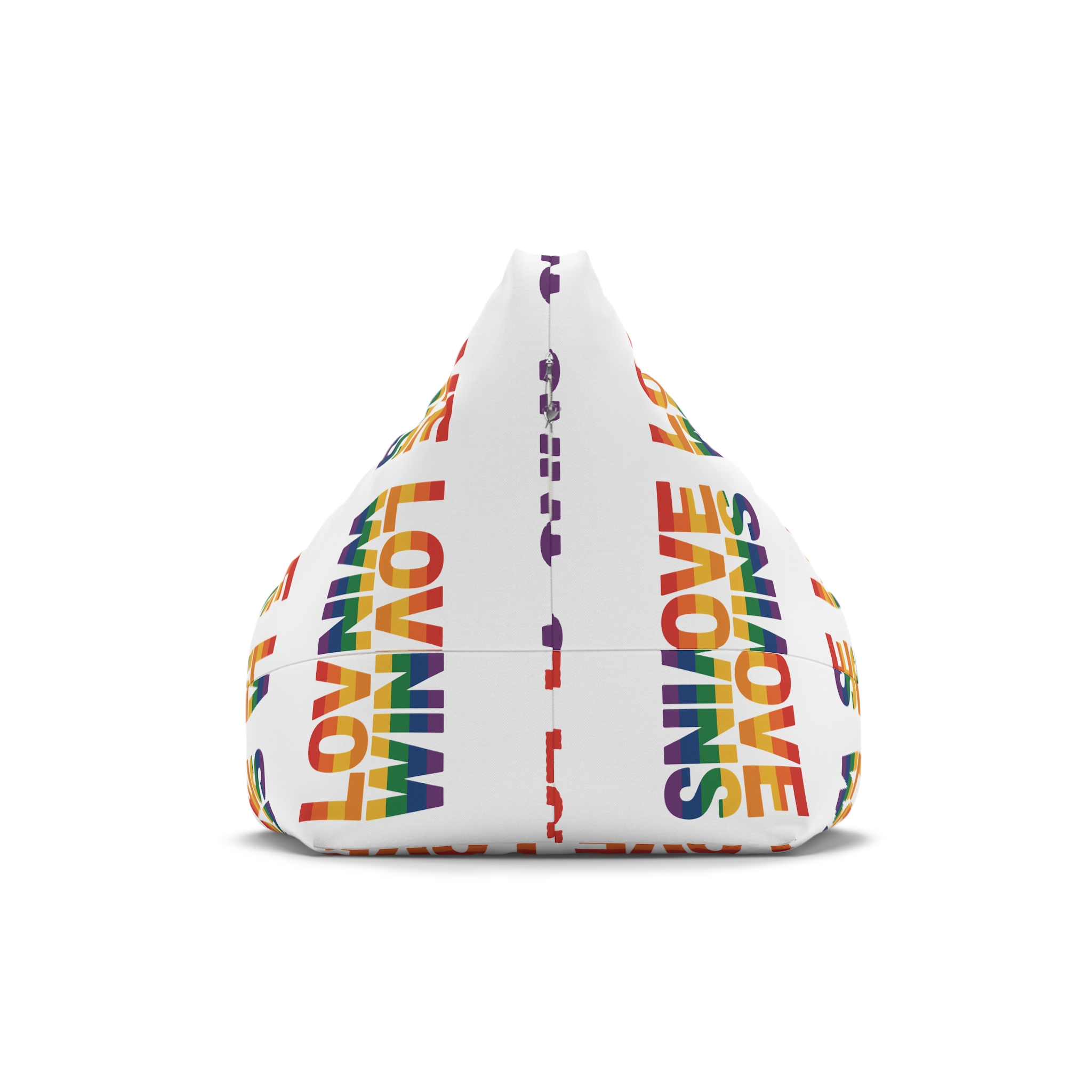 Love Wins Rainbow Pride Message Bean Bag Chair Cover - Image 2
