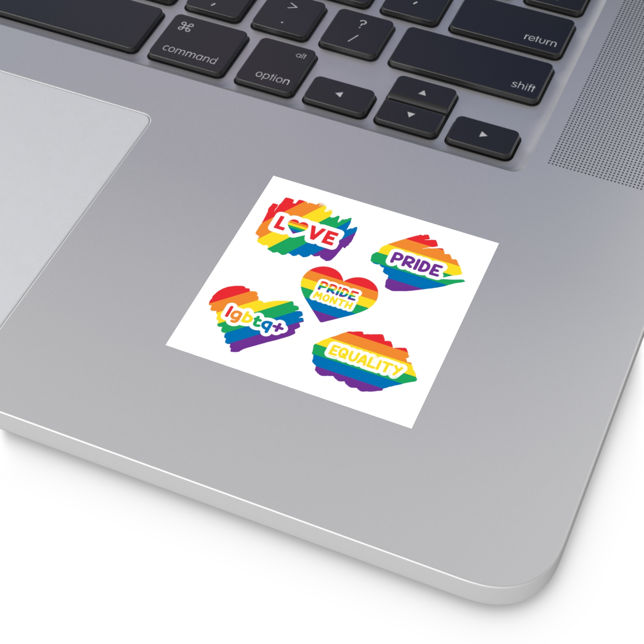 Pride Month Stickers Rainbow Lgbtq Flag Love Equality Laminate Stickers Square - Image 15