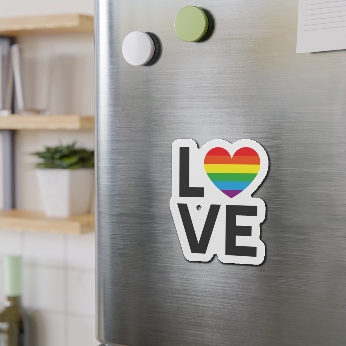 Vector Lgbt Rainbow Flag Love Lettering Isolated White Background Die Cut Magnets - Image 12