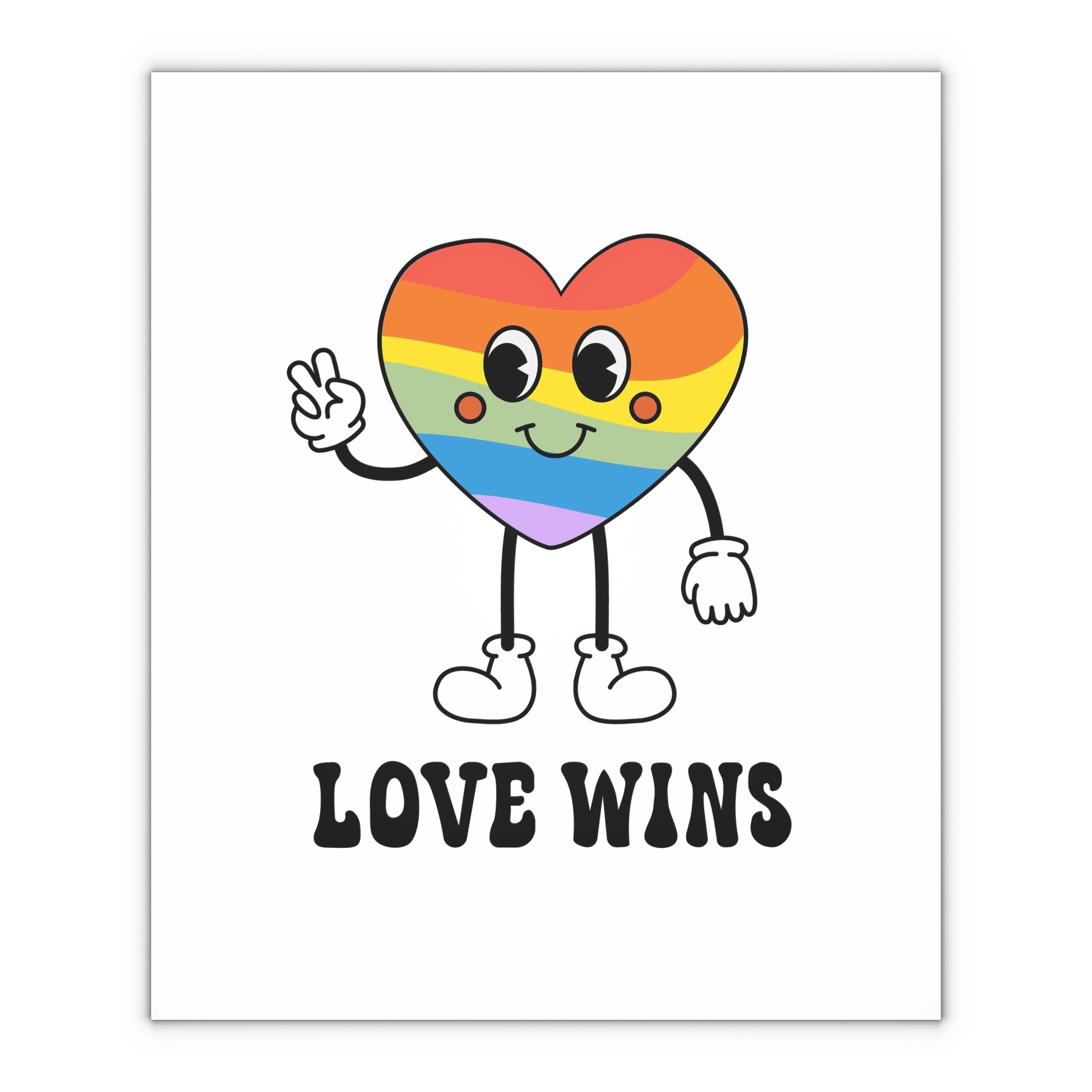 Vector Groovy Lgbtq Flag Heart Gift Wrapping Paper Sheets 1pc - Image 4
