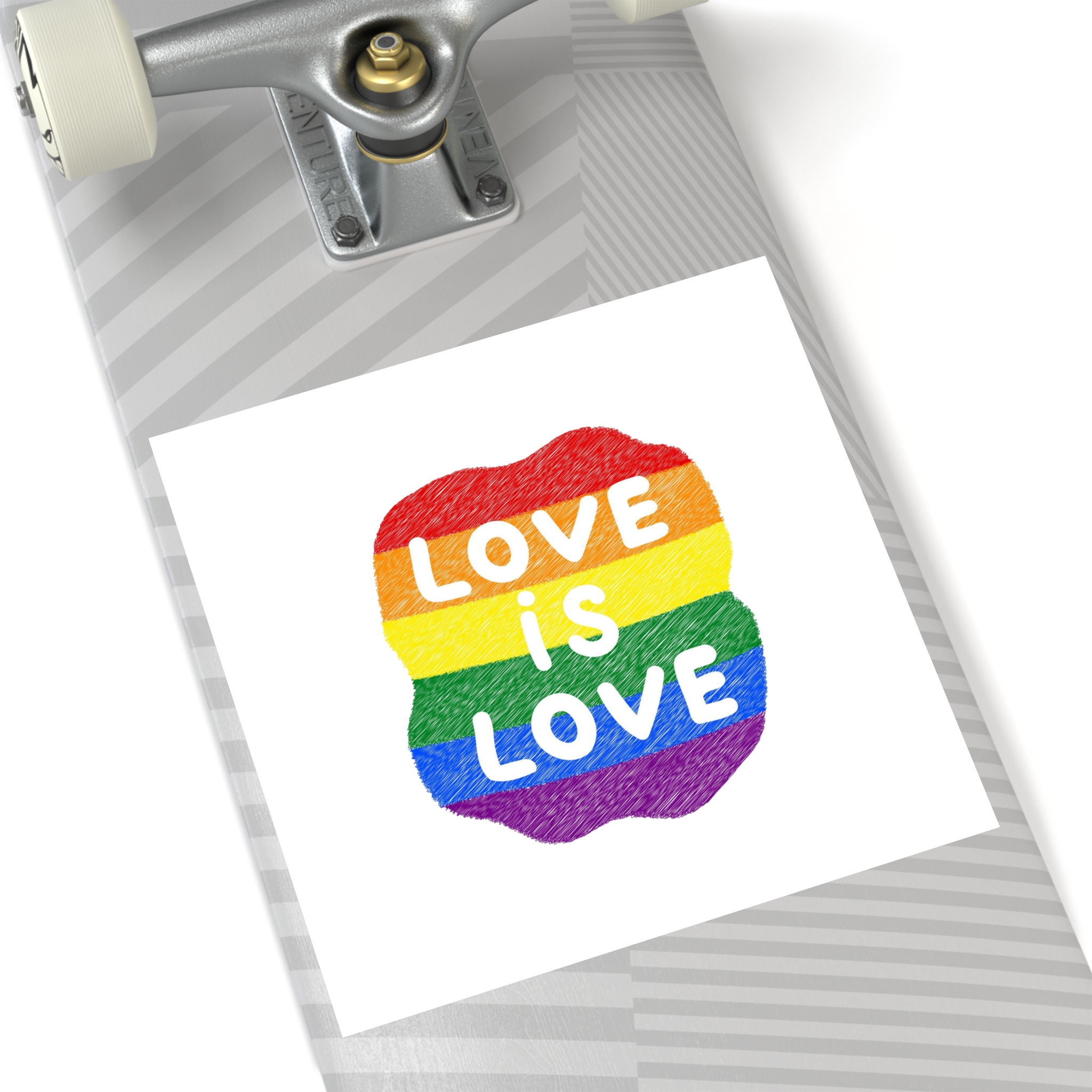 Love Is Love Lgbtq Pride Rainbow Poster Slogan Laminate Stickers Square - Image 52