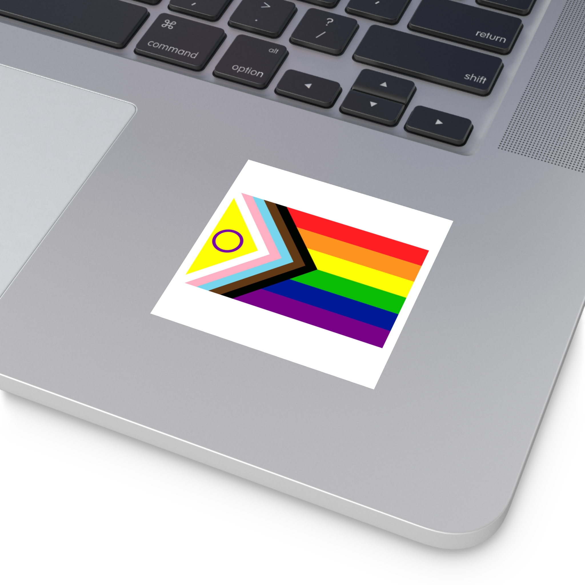 Lgbtq Pride Flag New Lgbtq Pride Flag Vector Updated Intersex Inclusive Progress Pride Flag Laminate Stickers Square - Image 3