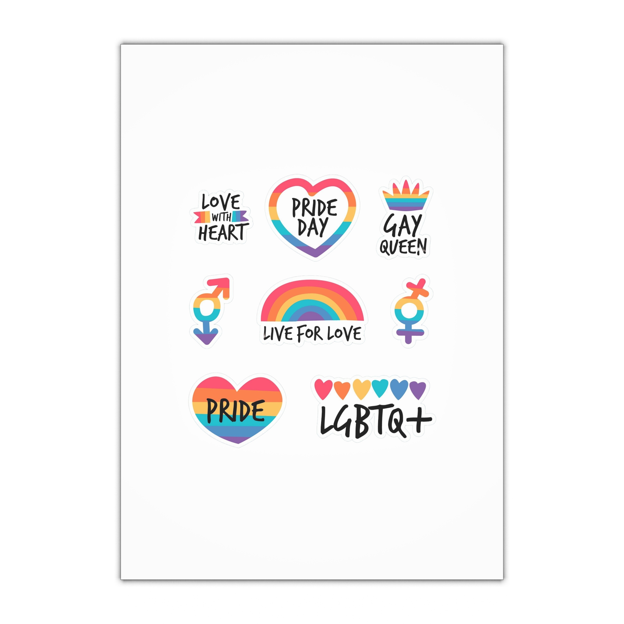 Pride Day Label Set Gift Wrapping Paper Sheets 1pc