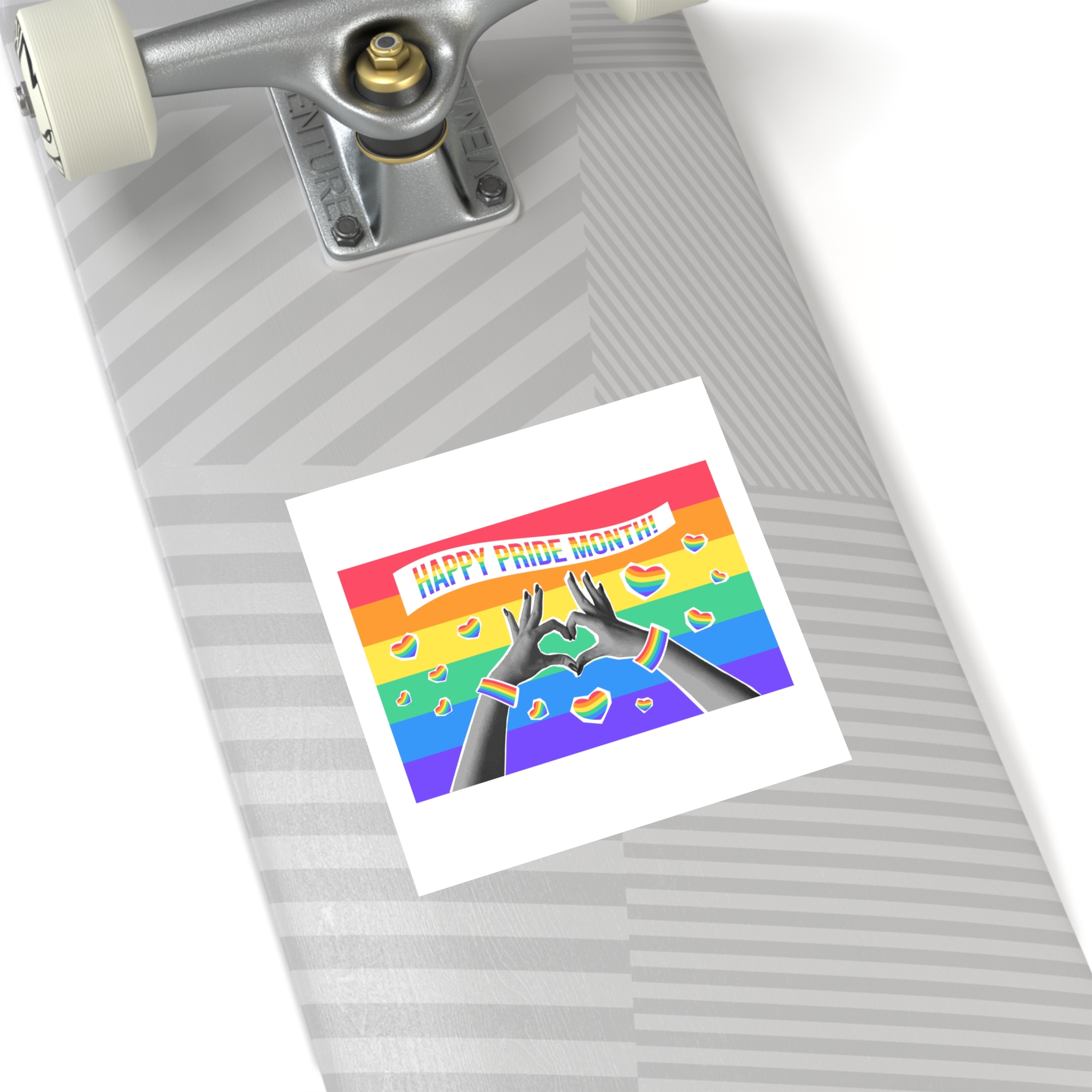 Lgbtq Pride Month Card Y2k Style Trendy Retro Collage Halftone Hands Laminate Stickers Square - Image 44