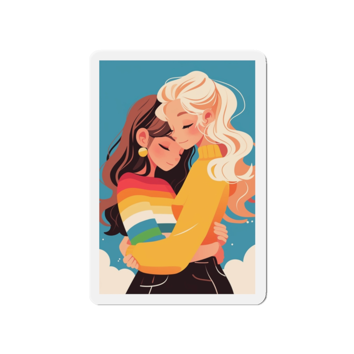Lesbian Pride Design FE58AA Die Cut Magnets