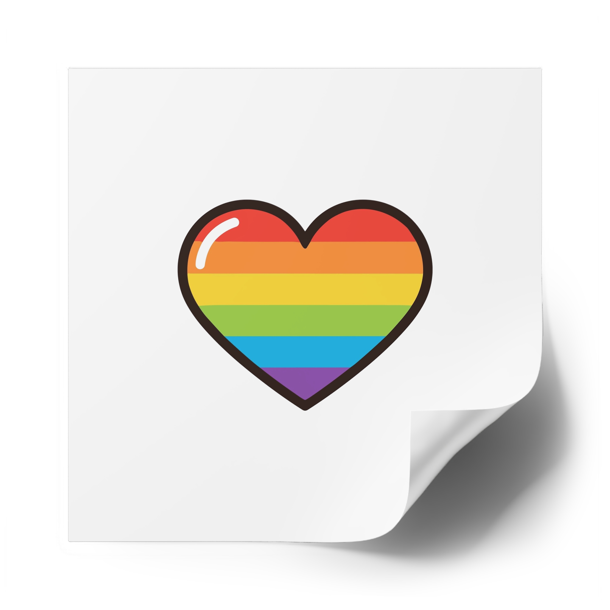 Lgbtq Pride Rainbow Heart Icon1 Laminate Stickers Square - Image 50