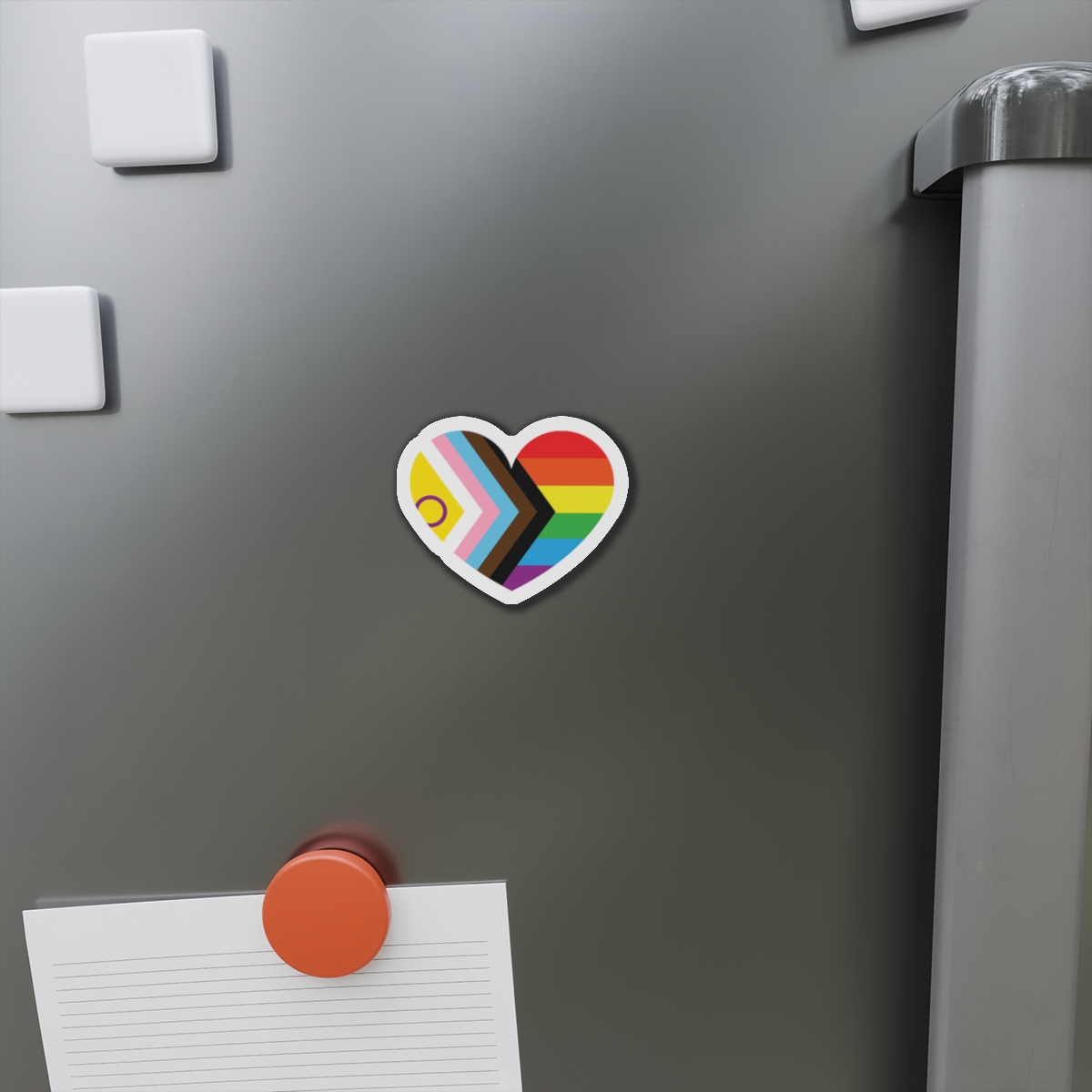 Inclusive Lgbtq Progress Pride Heart Symbol1 Die Cut Magnets - Image 5