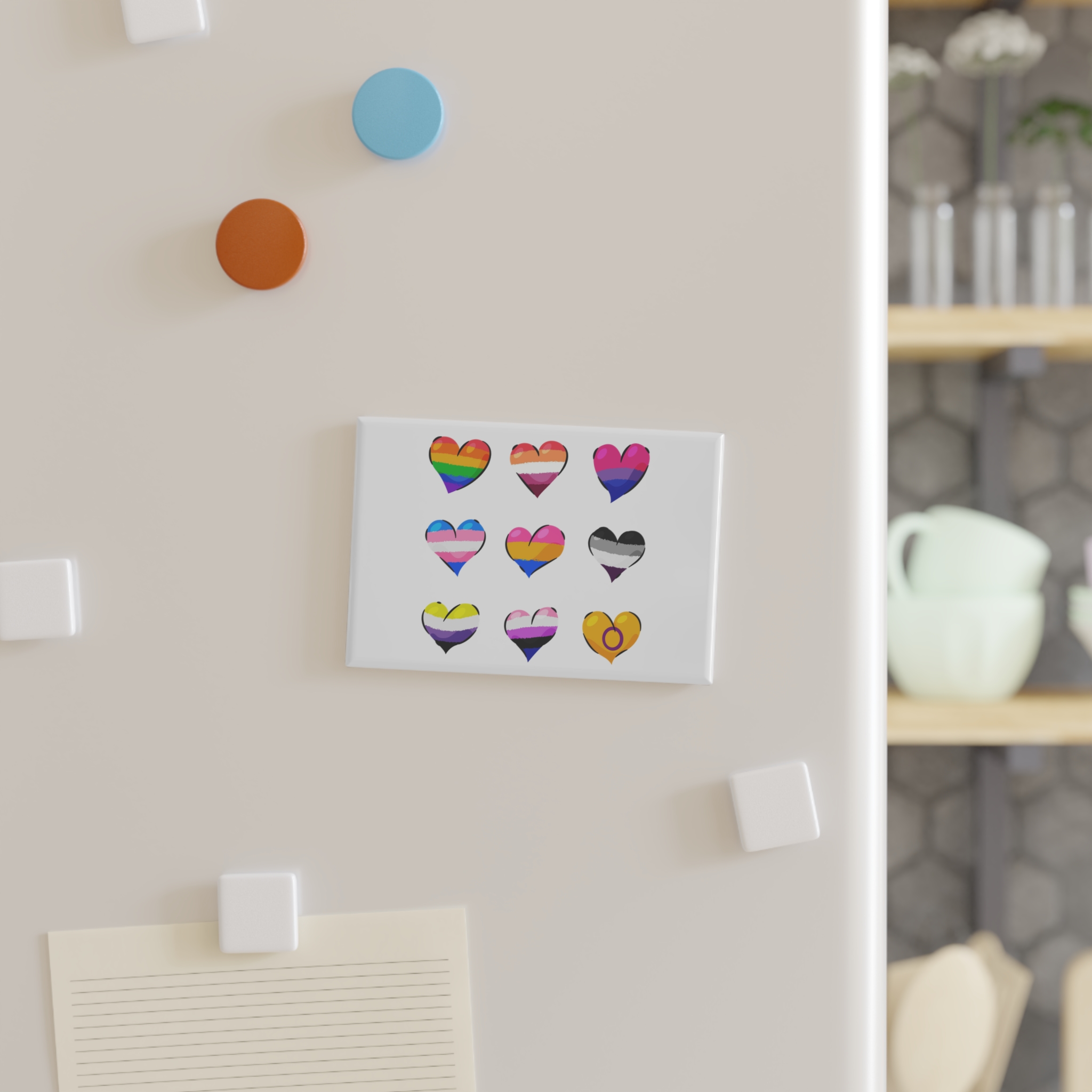 Flat Lgbt Pride Month Flags Collection Button Magnet Rectangle 1 And 10 Pcs - Image 7