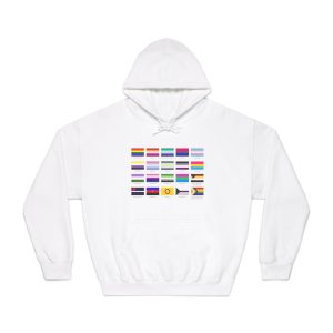 Lgbtq Community Flags Set Lgbt Sexual Identity Pride Flags Collection Rainbow Lesbian Gay Bisexual Unisex Dryblend Hooded Sweatshirt