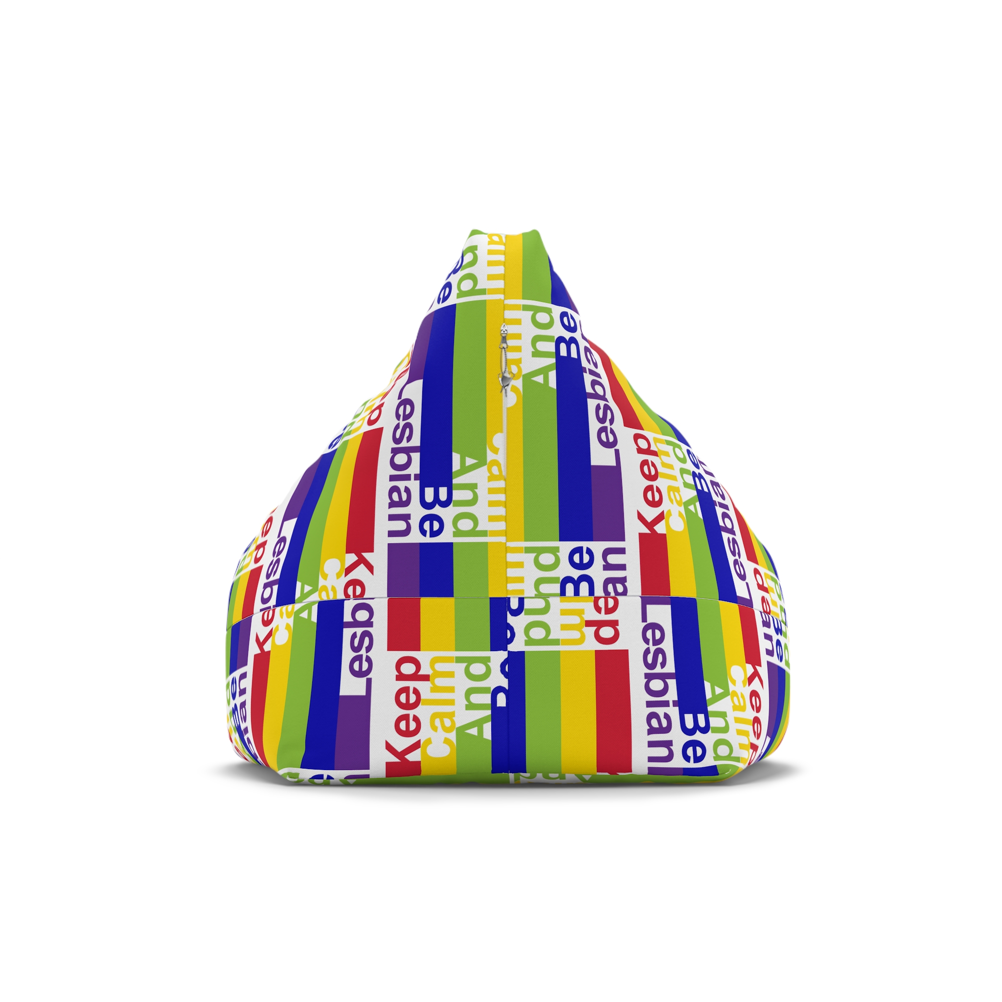 Lgbt Concept Motivating Phrase Colors Rainbow Keep Calm Be Yourself Bean Bag Chair Cover - Image 2