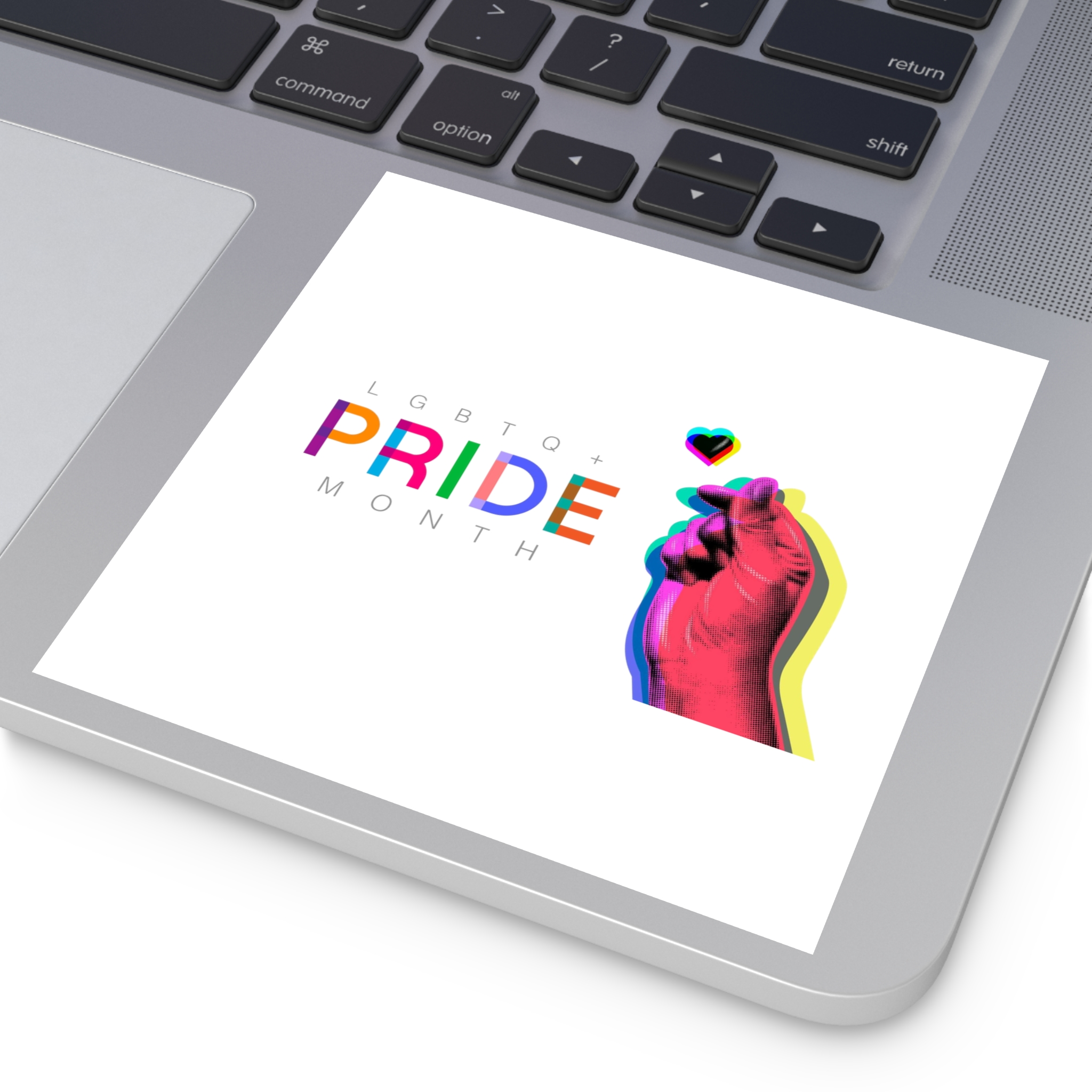 Pride Month Lgbtq Banner Gay Pride Month Rainbow Color Flat Design Hand Together Love Sign Typography Laminate Stickers Square - Image 47