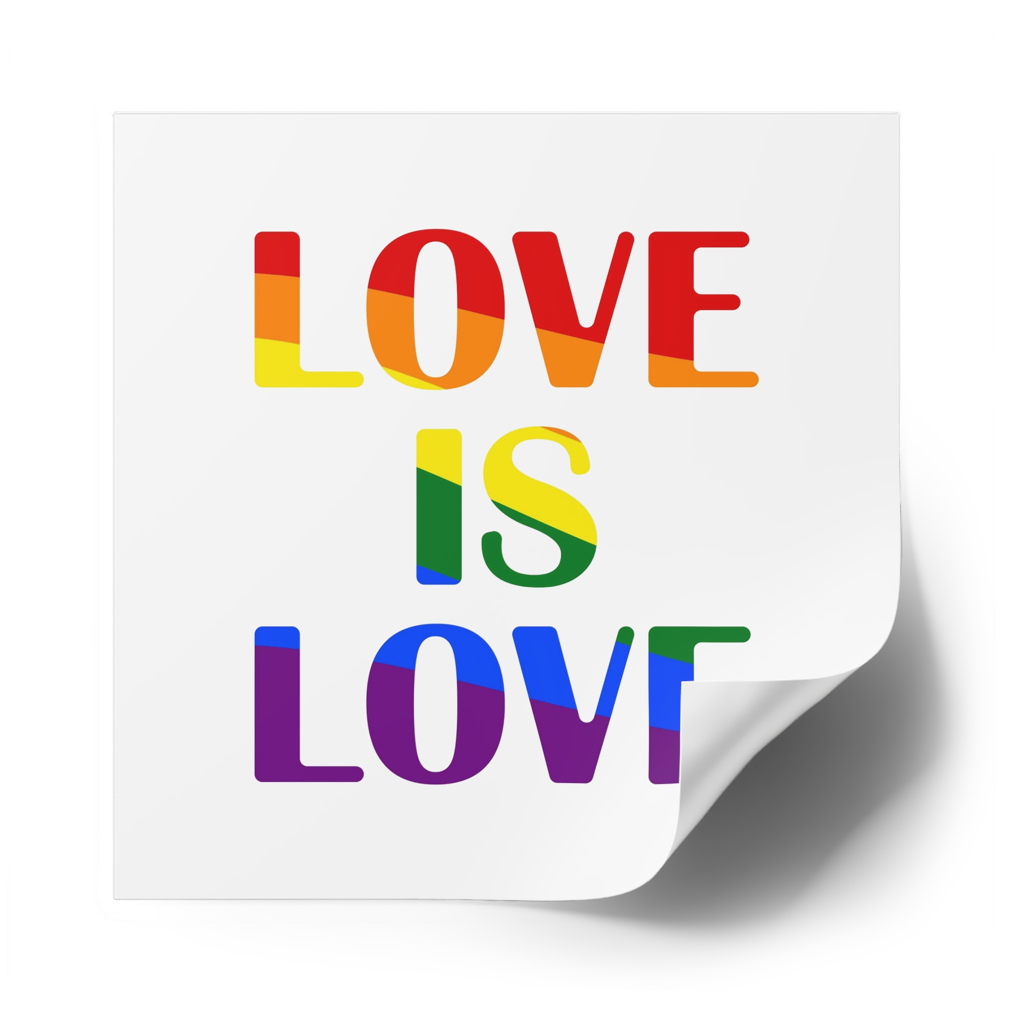 Love Is Love With Rainbow Colors Slogan Typography Banner Laminate Stickers Square - Image 50