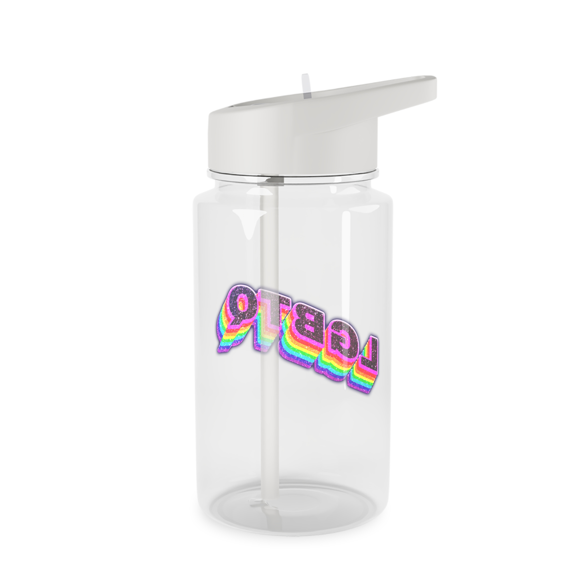 Lgbtq Rainbow 3d Png Typography Tritan Water Bottle - Image 2