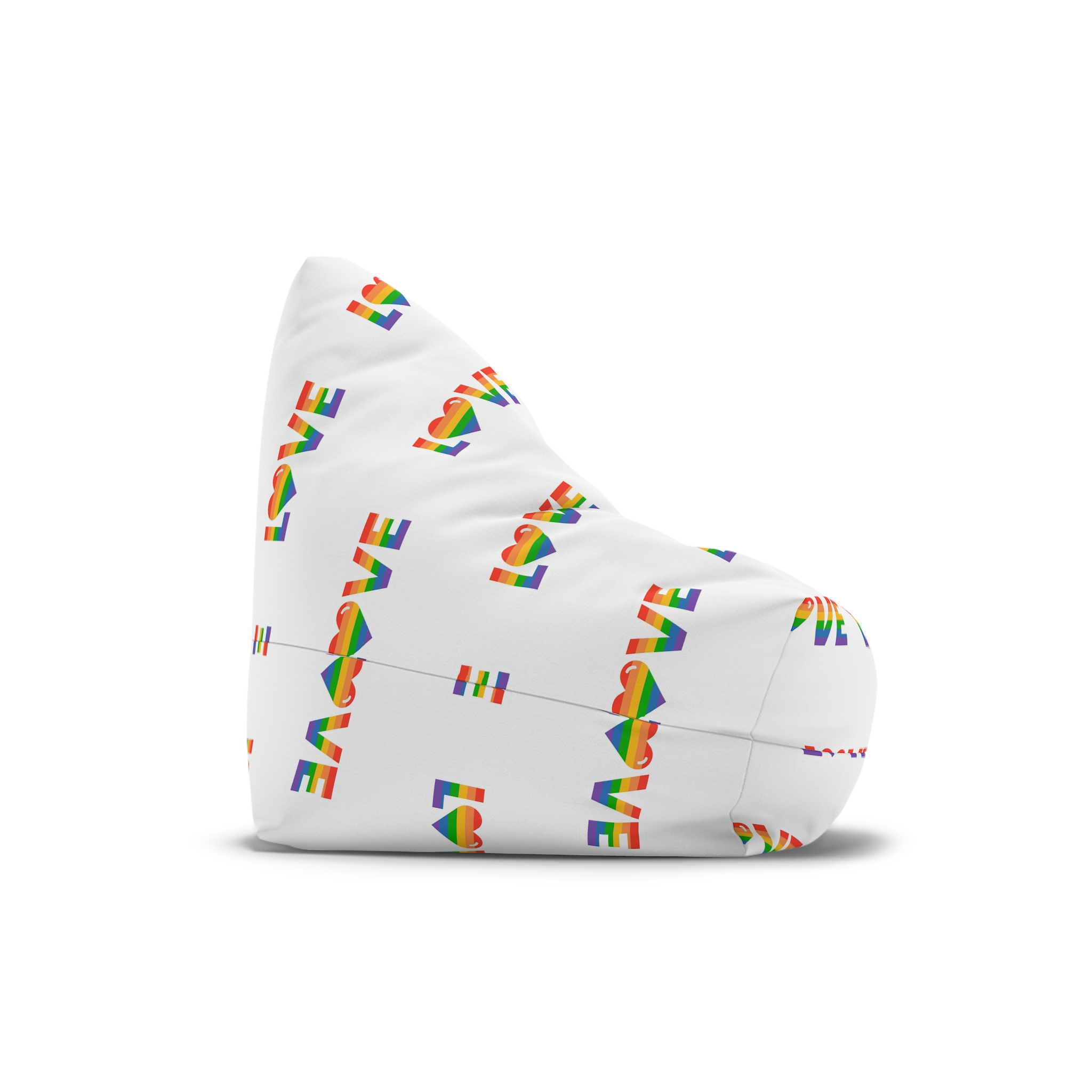 Vector Flat Pride Month Labels White Bean Bag Chair Cover - Image 3