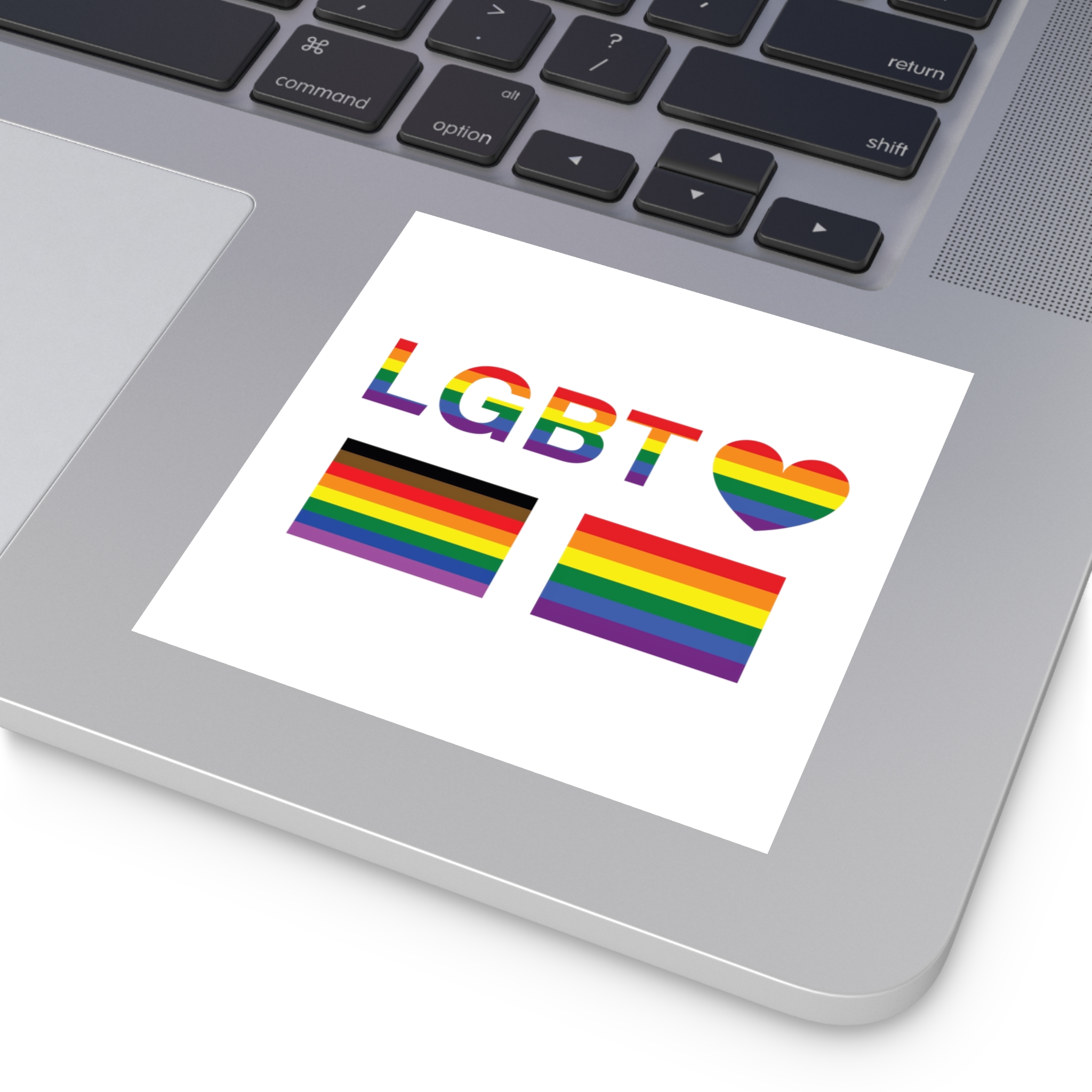 Lgbt Word Text Letter With Heart Rainbow Color Flag Isolated White Background Vector Illustrati Laminate Stickers Square - Image 71