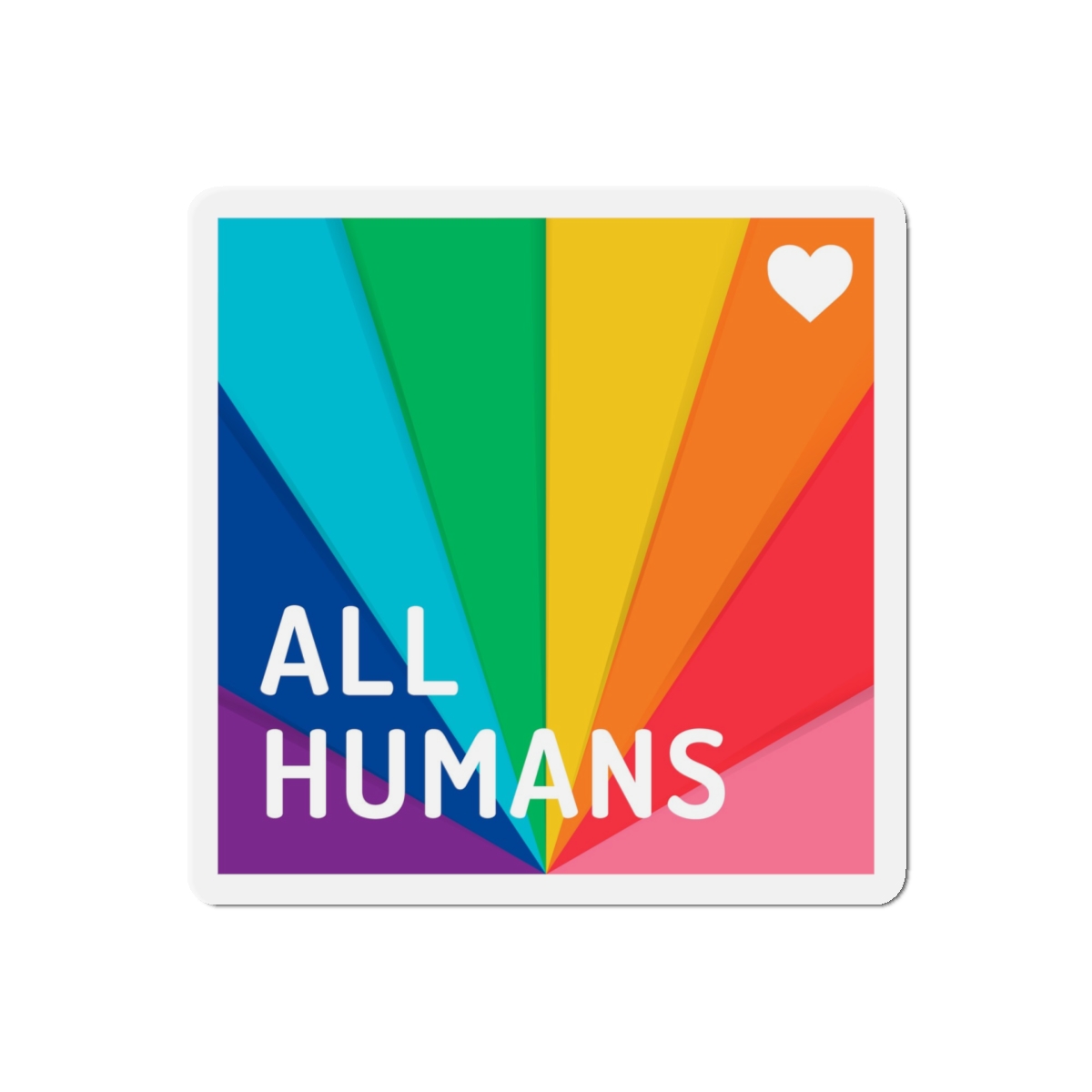 Rainbow Colored Background With All Humans Concept Pride Month Die Cut Magnets - Image 10