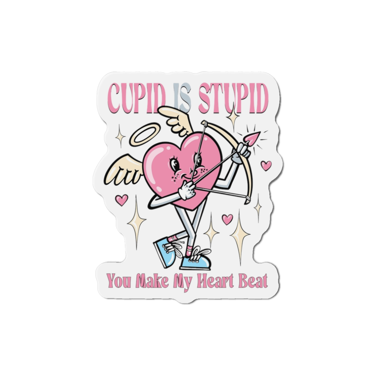 Love Cupid Holding Bow Tshirt Design Die Cut Magnets - Image 4