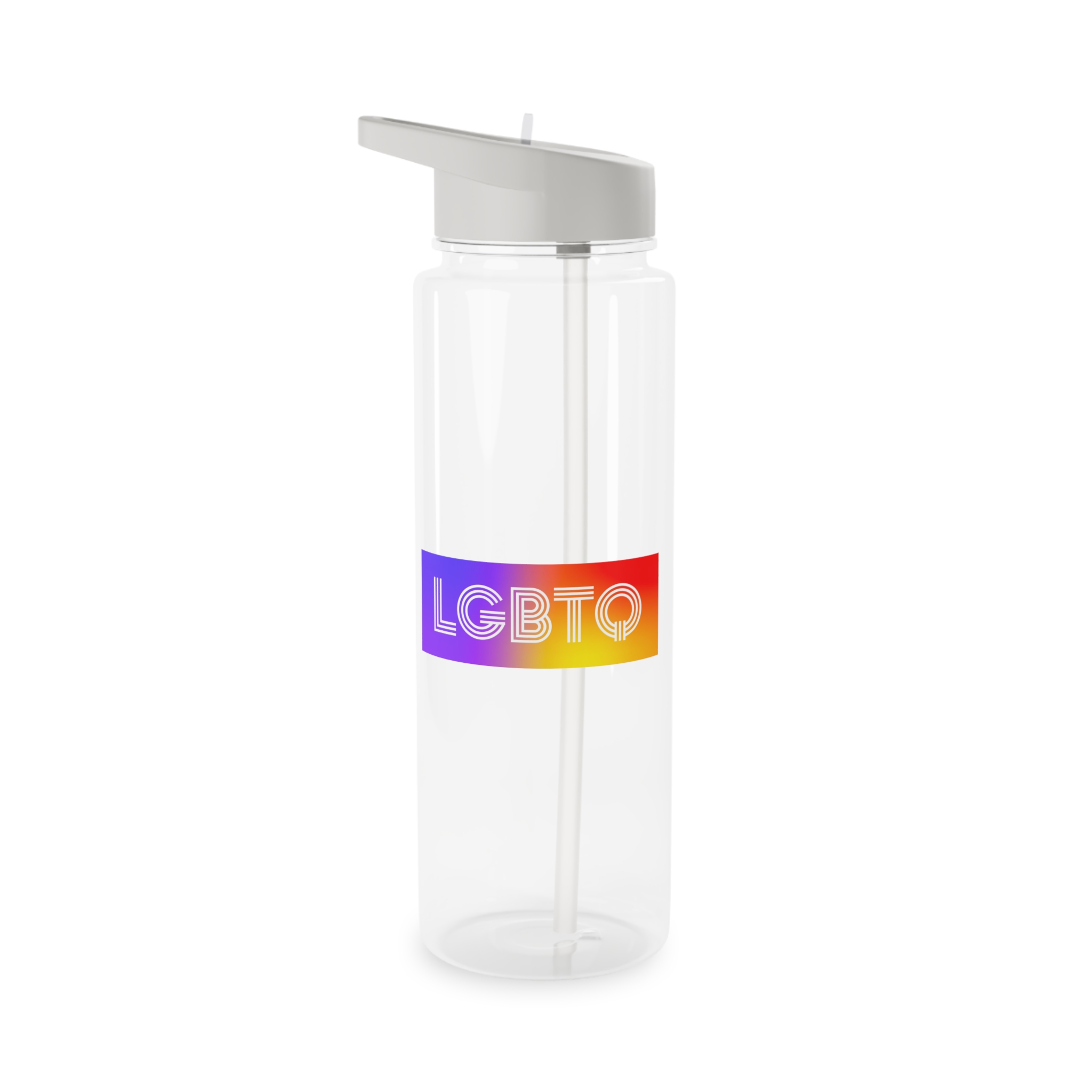 Lgbtq Typography With Rainbow Gradient Background Colorful Vibrant Pride Concept Poster Banner Tritan Water Bottle - Image 5