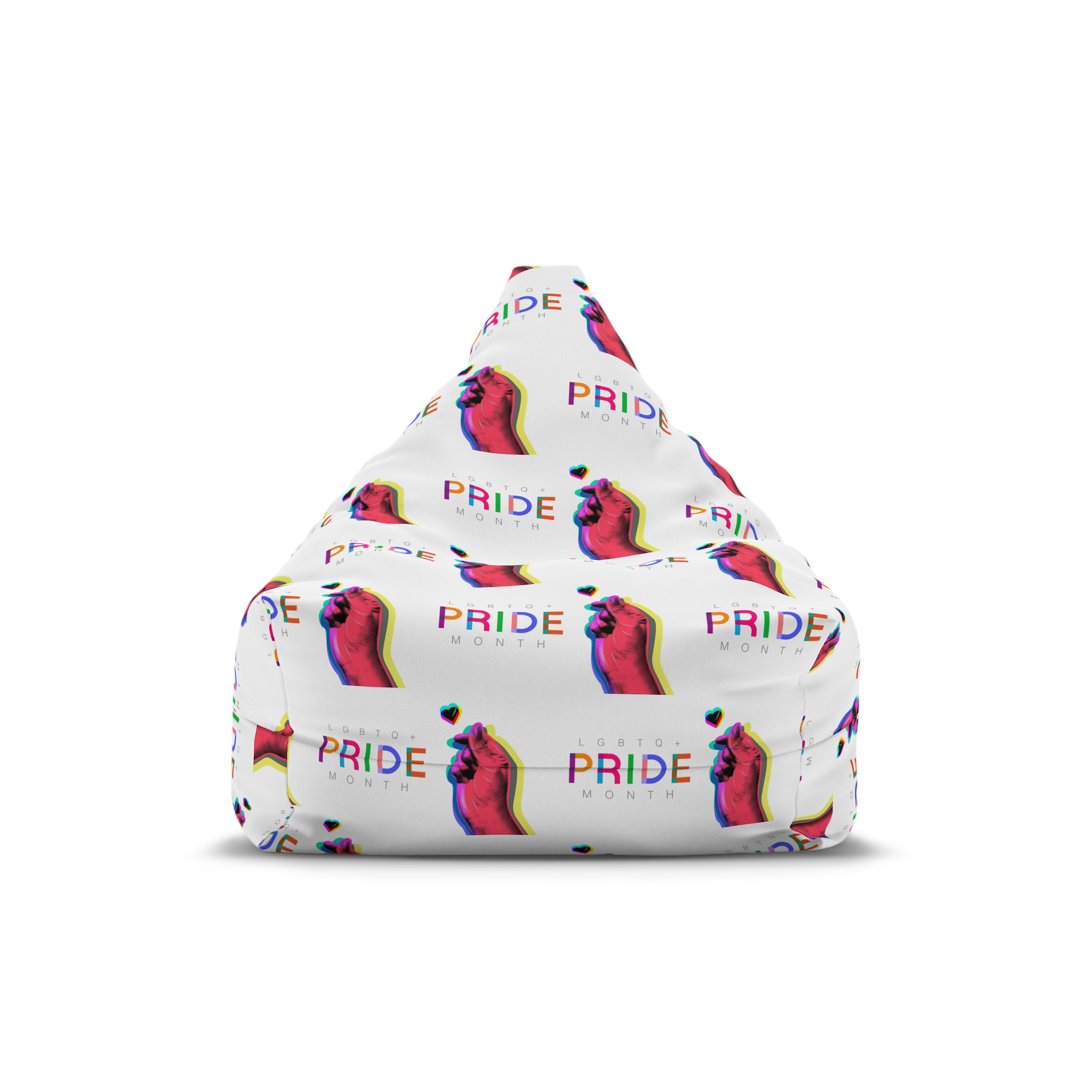 Pride Month Lgbtq Banner Gay Pride Month Rainbow Color Flat Design Hand Together Love Sign Typography Bean Bag Chair Cover