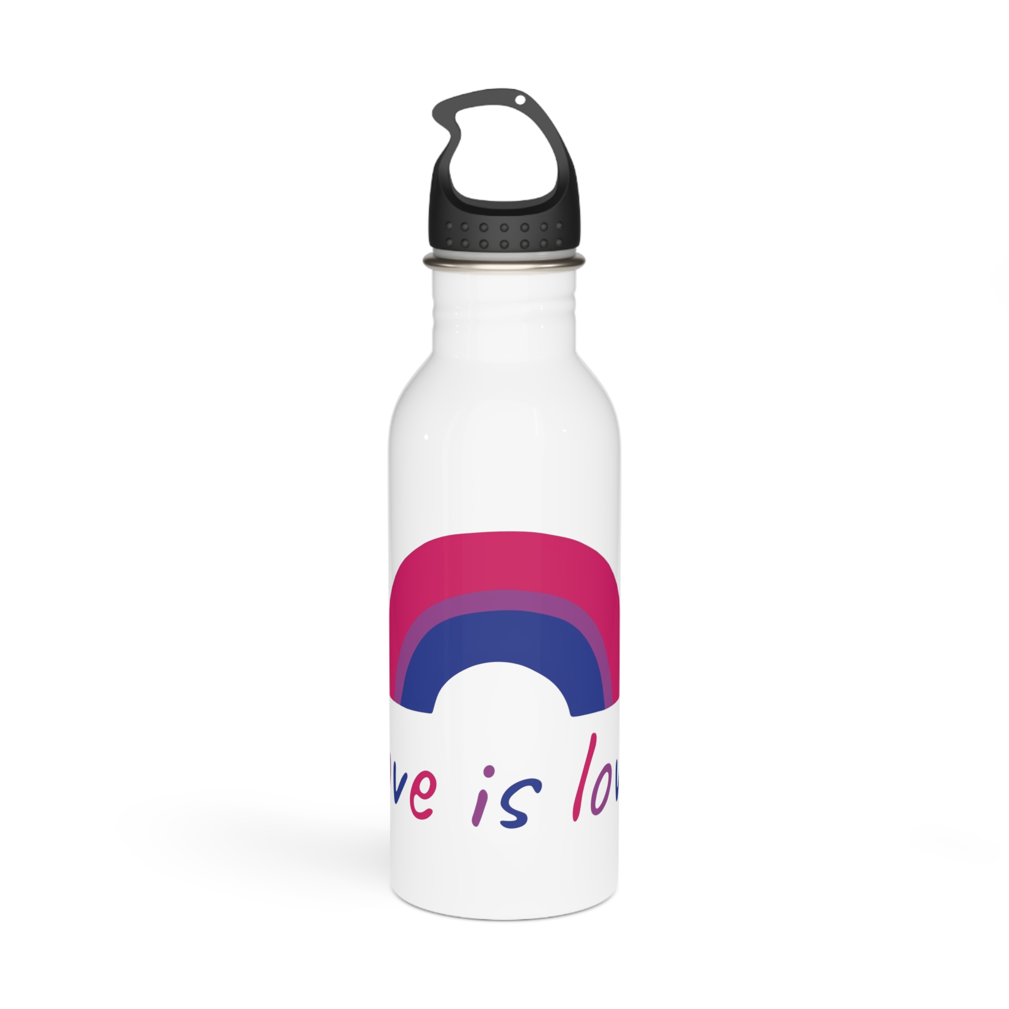 Colorful Rainbow Shape Bisexual Pride Flag Happy Pride Day Lgbtqia Community Pride Month Vector Hand Drawn Doodle Posters Stickers Logo Cards (1) Stainless Steel Water Bottle