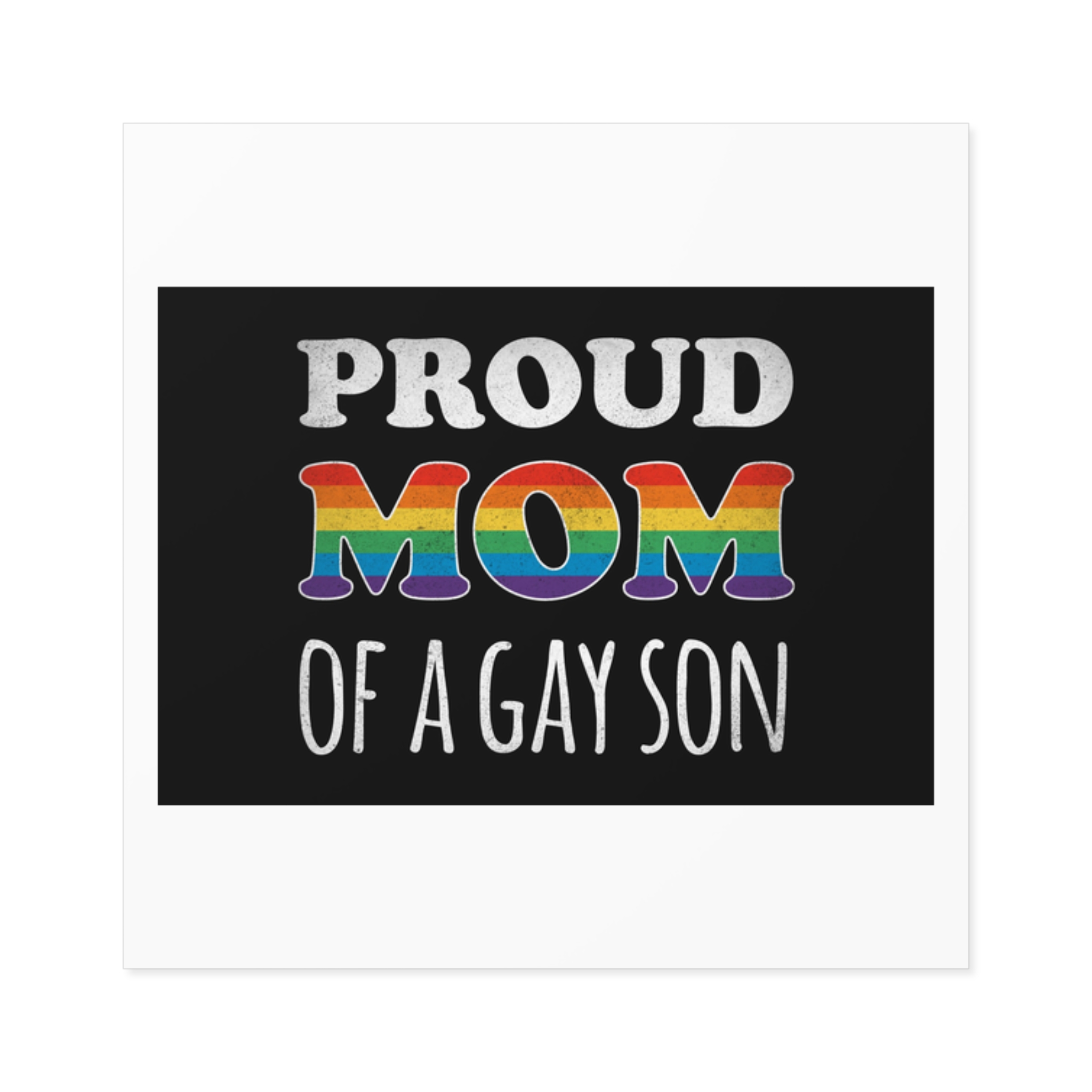 Mother Day Pride Rainbow Typography Vector Premium T Shirt(4) Laminate Stickers Square