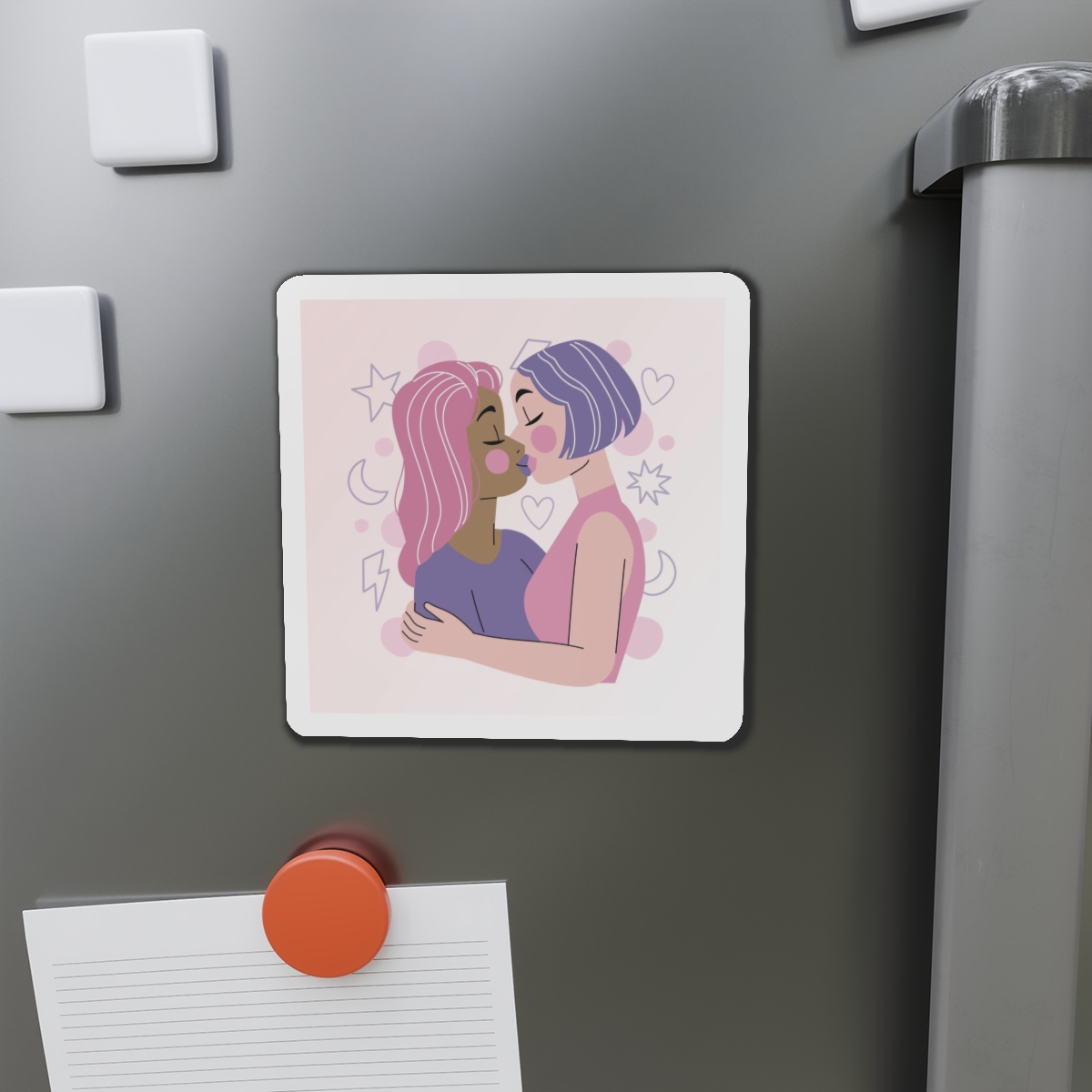 Lesbian Pride Design 5F97CF Die Cut Magnets - Image 11