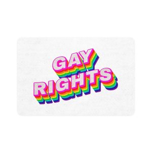 Rainbow Word Gay Rights Typography Design Element Pet Food Mat 12x18