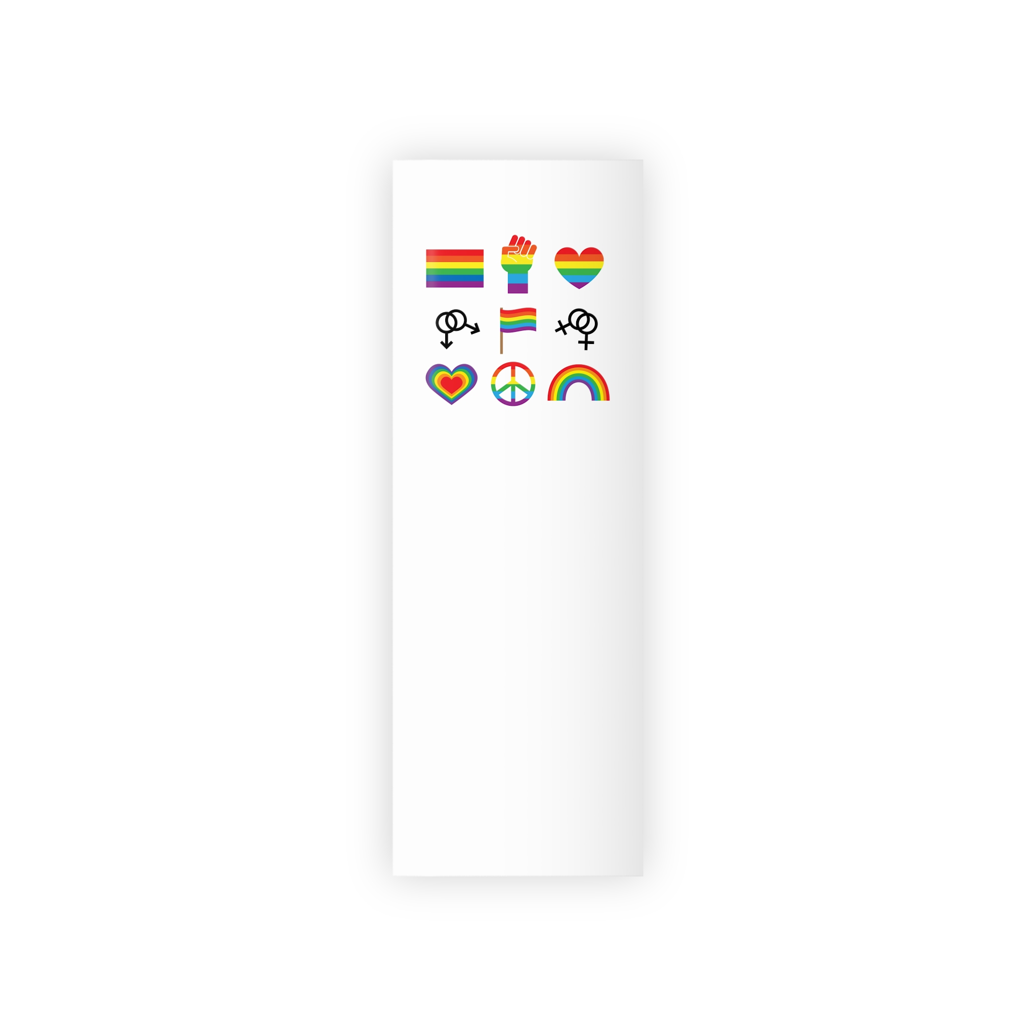 Set Flat Lgbt Homosexual Rainbow Flag Icon Symbols Gift Wrapping Paper Rolls 1pc - Image 5