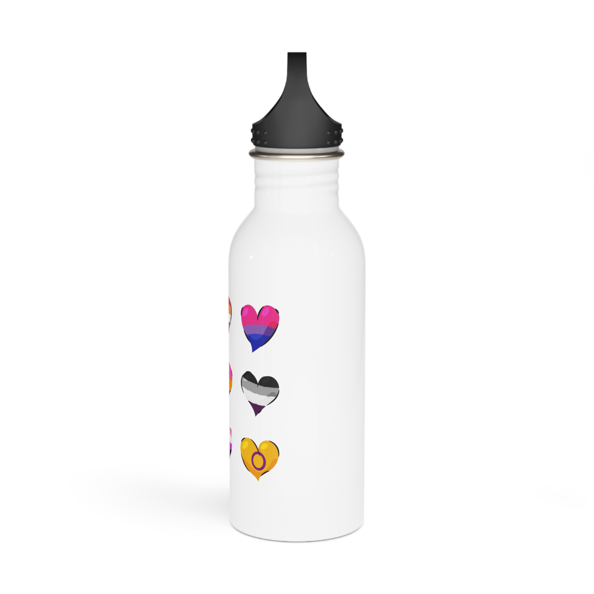Flat Lgbt Pride Month Flags Collection Stainless Steel Water Bottle - Image 4