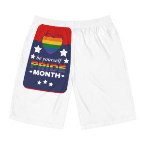Lgbt Pride Month June Lesbian Gay Bisexual Transgender Love Lgbtq Flag Rainbow Vector Mens Board Shorts Aop