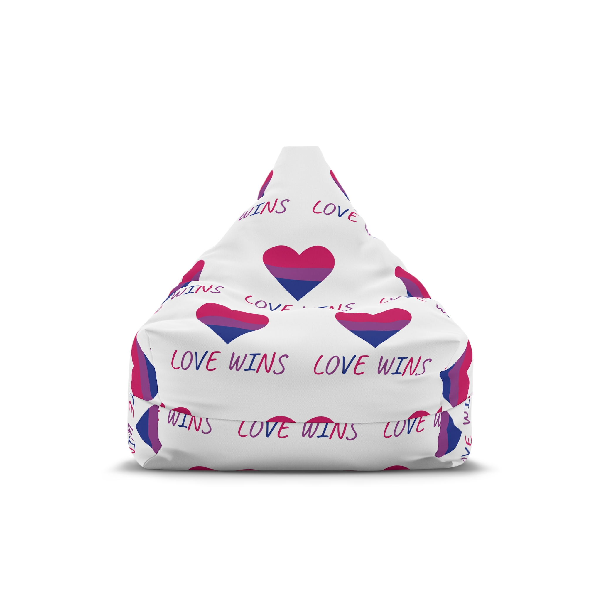 Colorful Heart Shape Bisexual Pride Flag Happy Pride Day Lgbtqia Community Pride Month Vector Hand Drawn Doodle Posters Stickers Logo Cards Bean Bag Chair Cover