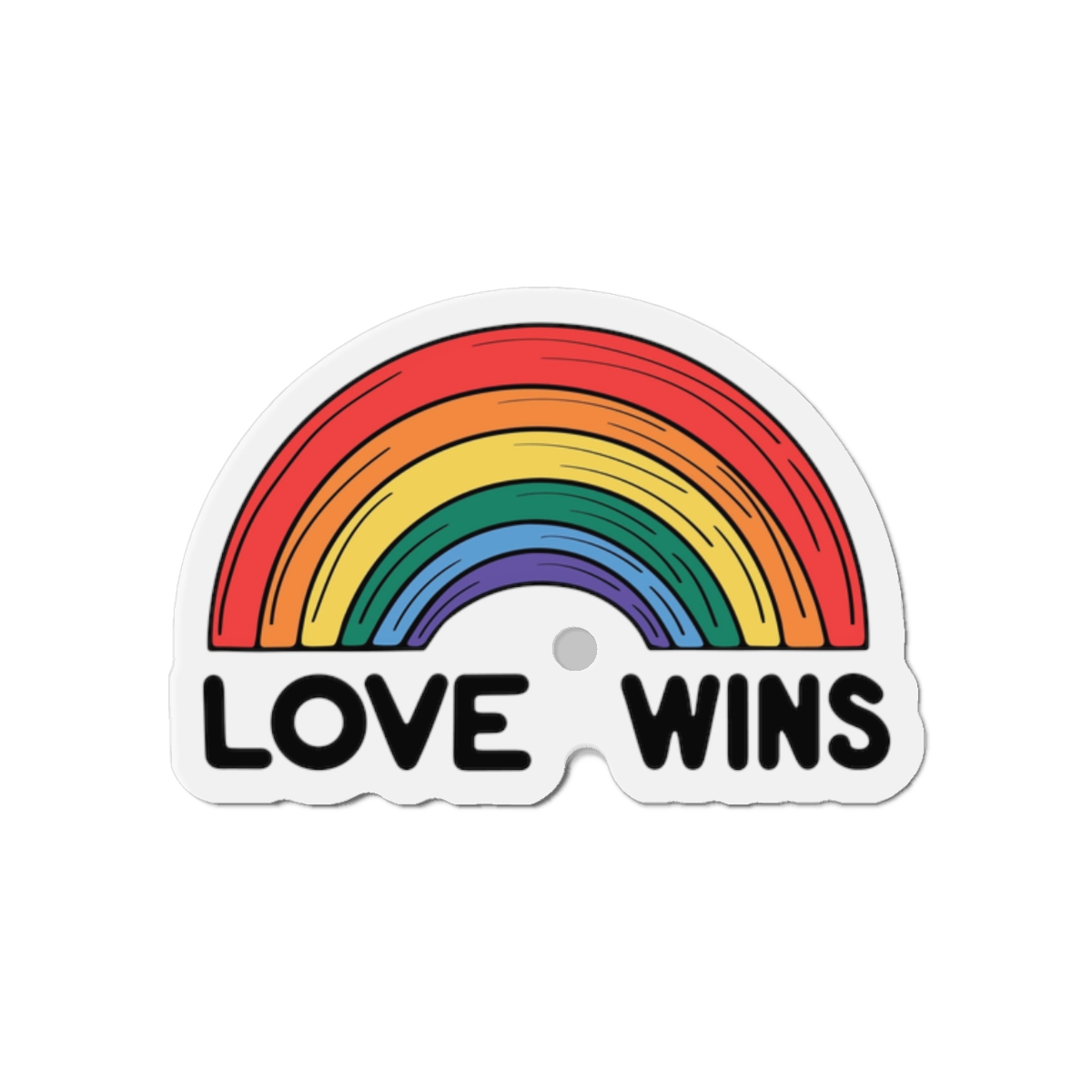Love Wins Rainbow Pride Illustration Die Cut Magnets
