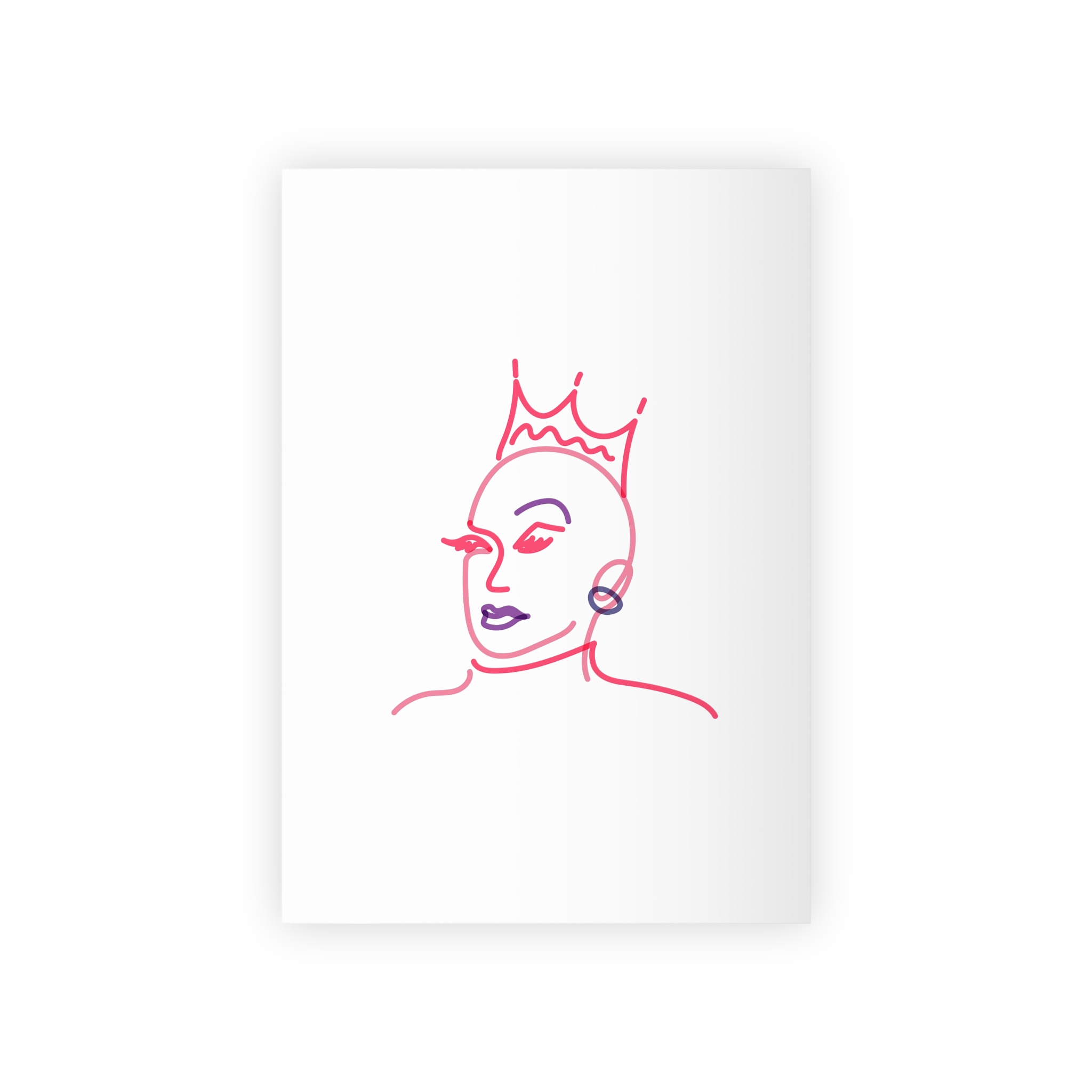 Drag Queen Portrait Clipart Gay Pride Illustration Vector Gift Wrapping Paper Rolls 1pc