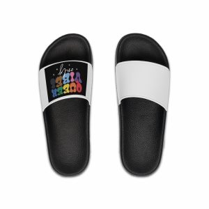 Pride Lgbtq Gay Typography Vector Tshirt Design(1) Mens Slide Sandals
