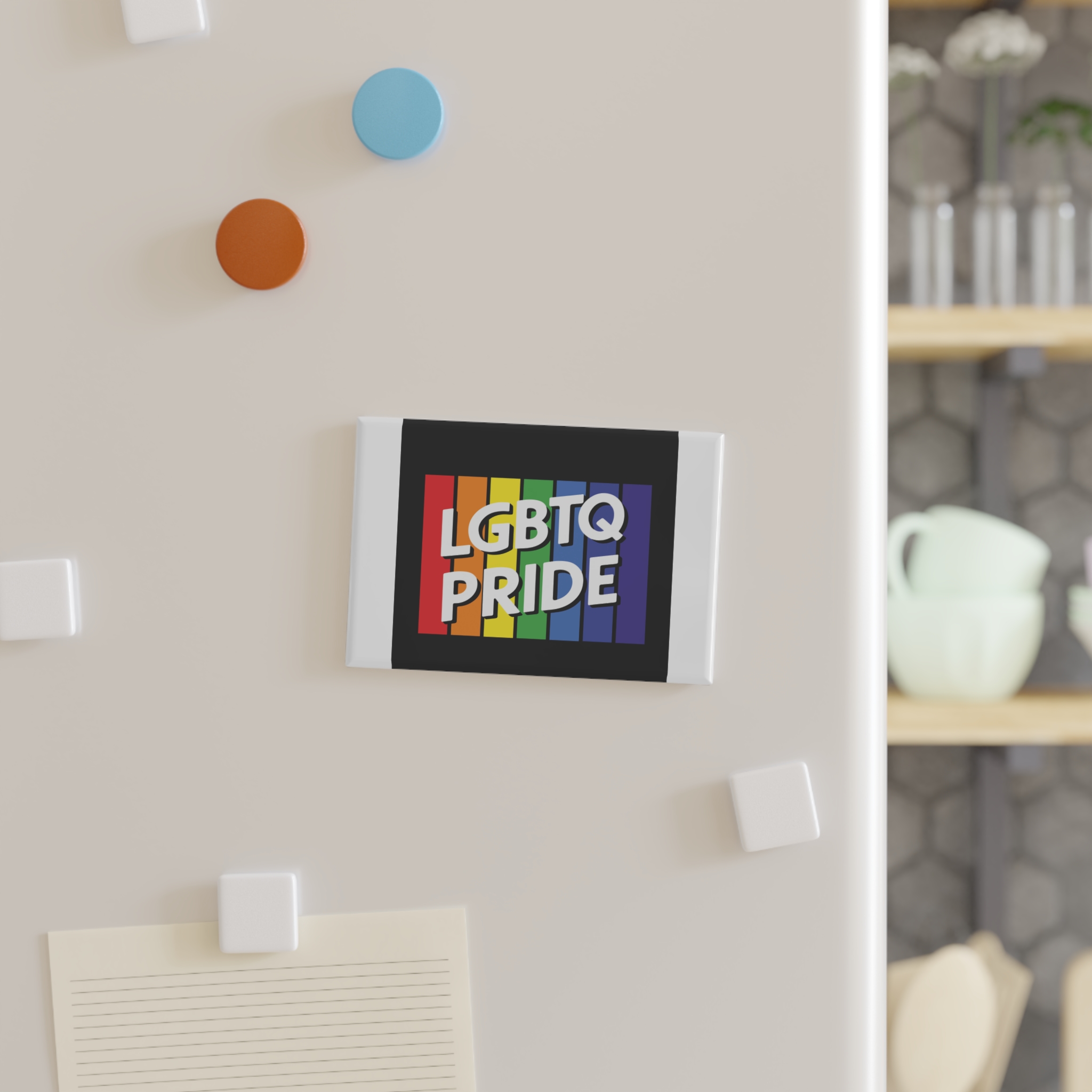 Rainbow Colored Sign That Says Rainbow Pride Pride Button Magnet Rectangle 1 And 10 Pcs - Image 3
