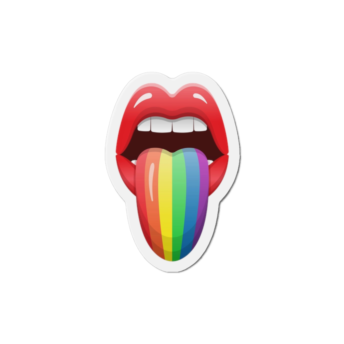 Lgbt Lips With Rainbow Color Tongue Die Cut Magnets